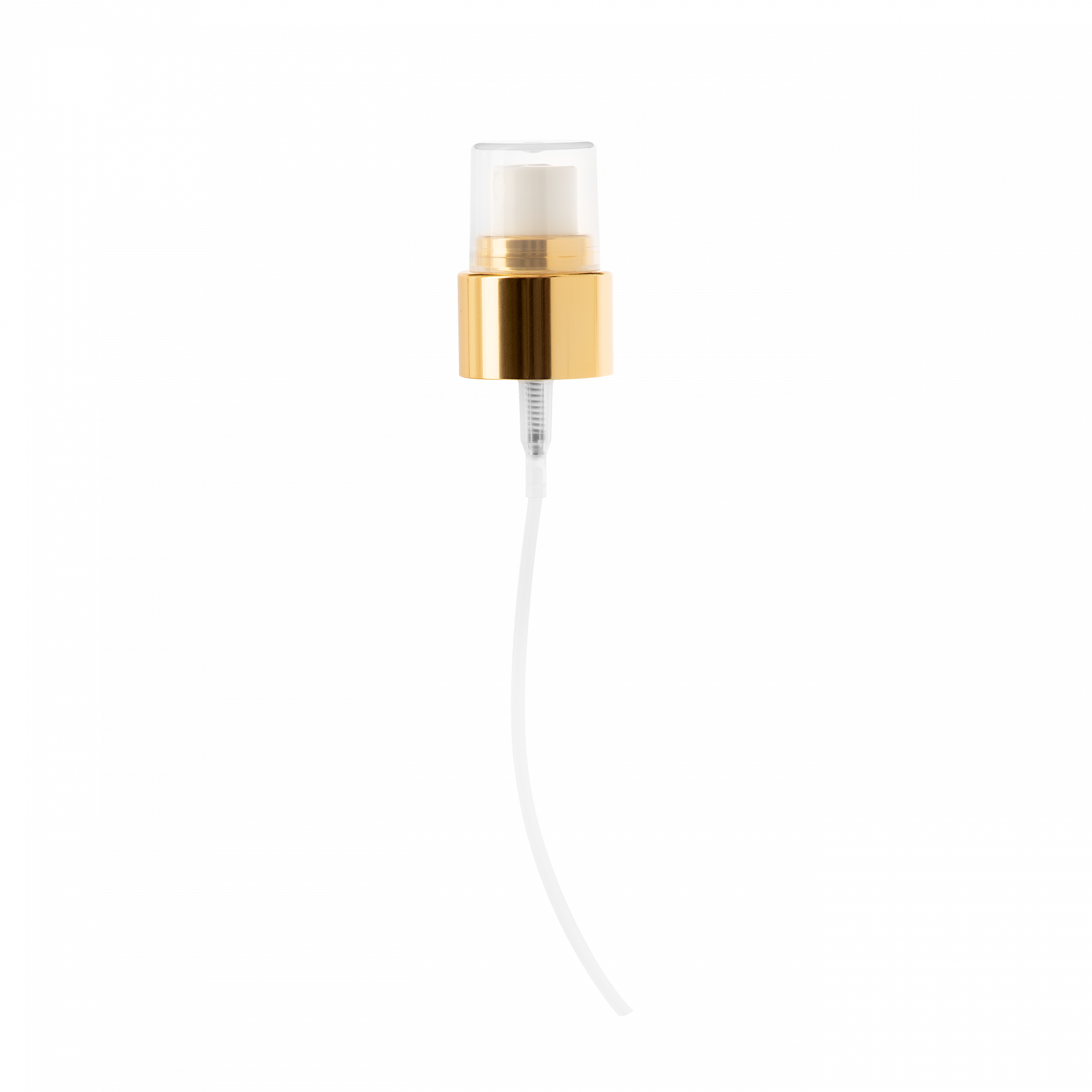 Mist sprayer PAV 24/410, PP/metal, gold shiny collar, dose 0.20ml, transp. overcap (Virgo 50)