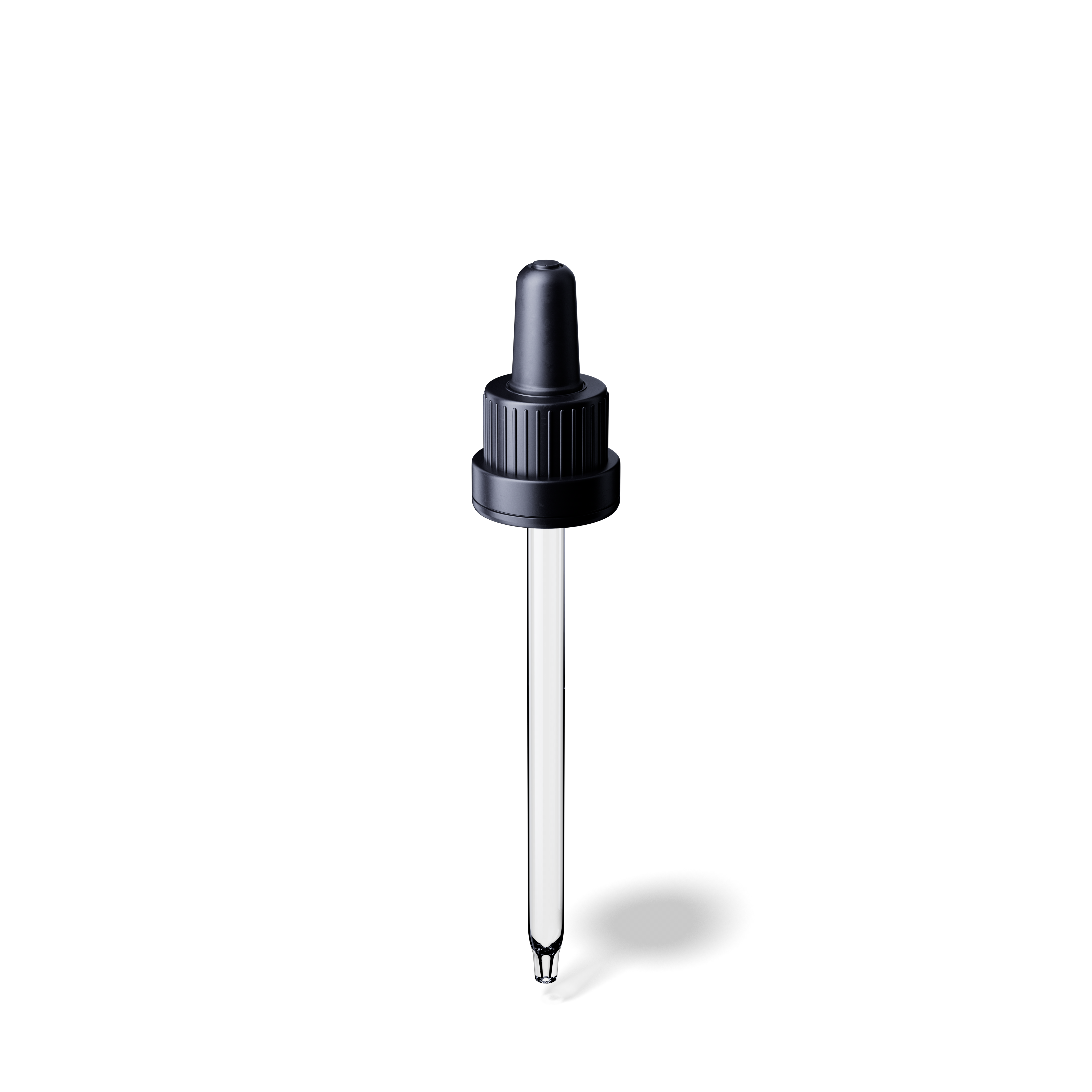 Pipette tamper evident DIN18, III, black, ribbed, bulb TPE, dose 0.7ml, conical tip (Orion 50)