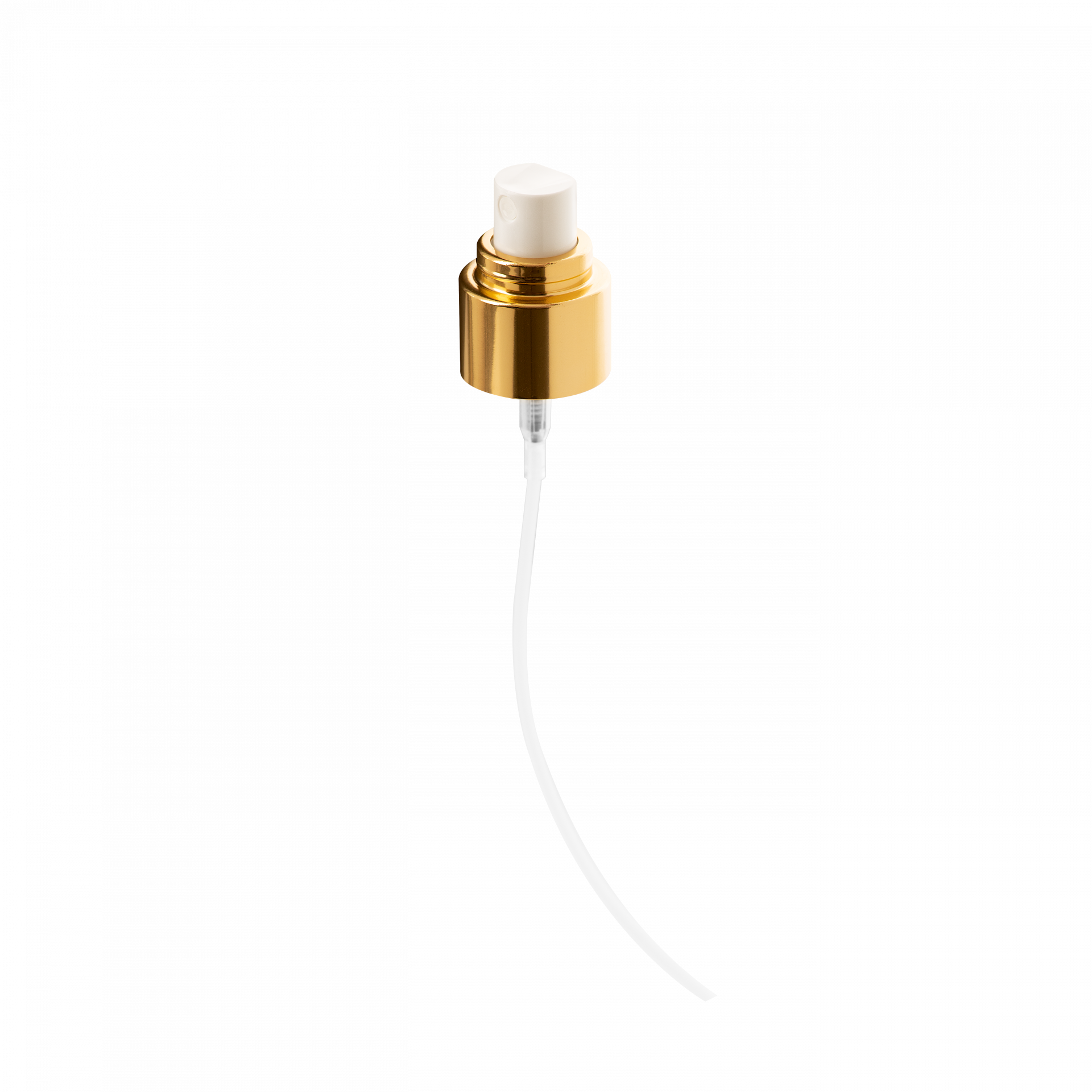 Mist sprayer PAV 24/410, PP/metal, gold shiny collar, dose 0.20ml, transp. overcap (Willow 100/Magister 200)