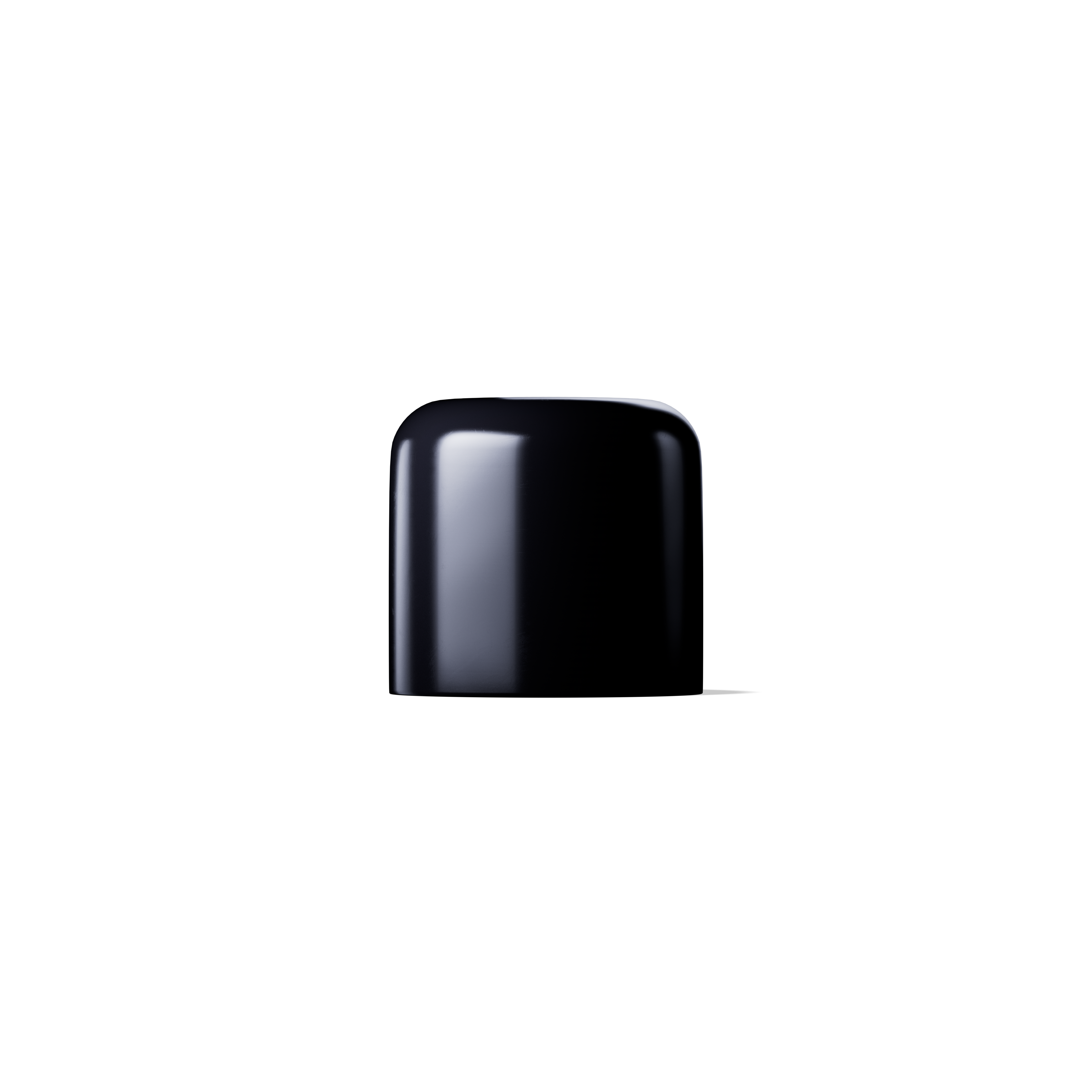 Screw cap DIN18, Urea, black, semi-glossy finish, violet Phan inlay (Orion)