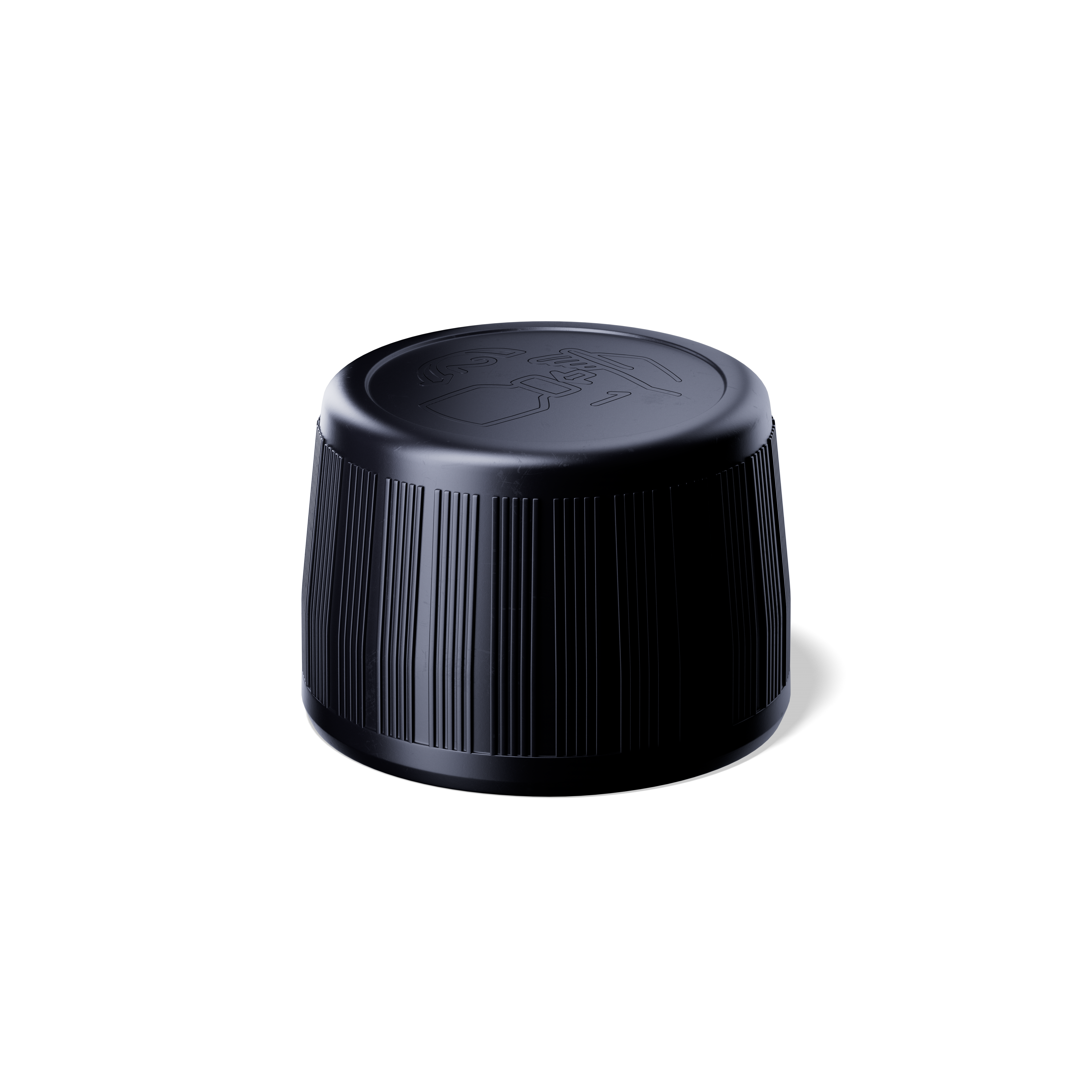 Screw cap child-tamper evident PP28, II, PP/PEHD, black, violet Phan liner (Aquarius)