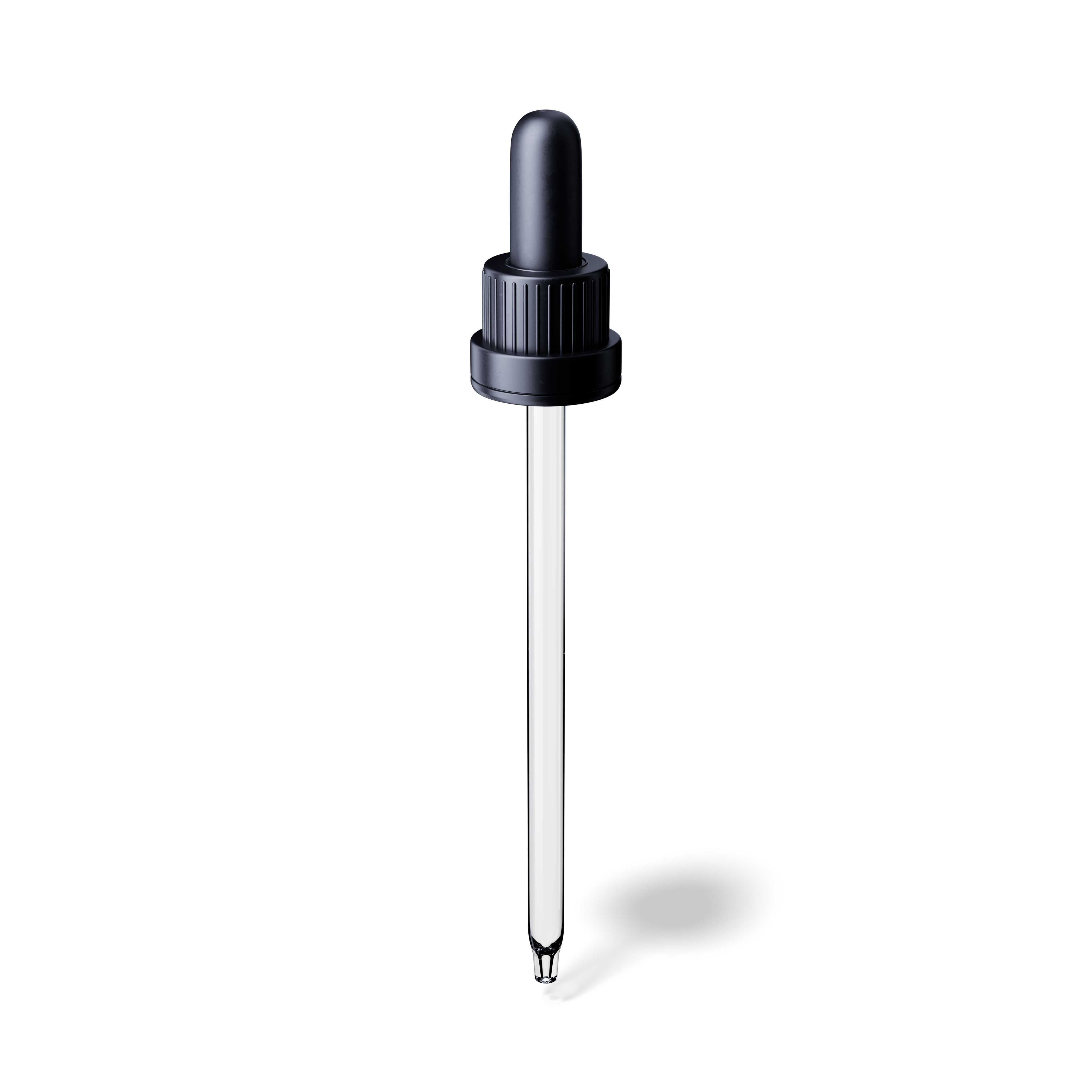 Pipette tamper evident DIN18, III, black, ribbed, bulb TPE, dose 1.0ml, conical tip (Orion 100)