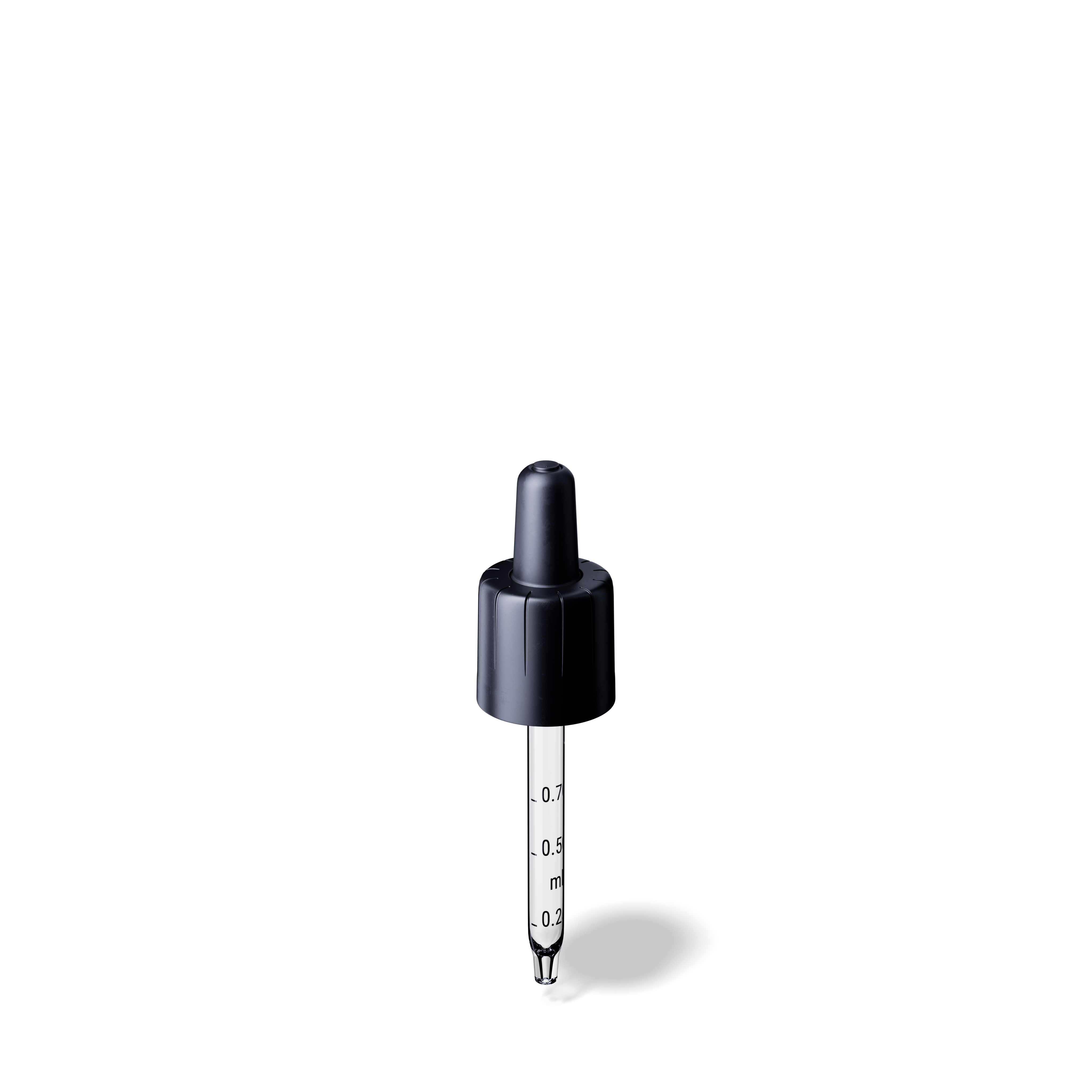 Pipette child-tamper evident DIN18, II, black, bulb TPE, dose 0.7ml, conical tip (Orion 20) grad. Pipette child-tamper evident DIN18, II, black, bulb TPE, dose 0.7ml, conical tip (Orion 20) grad.