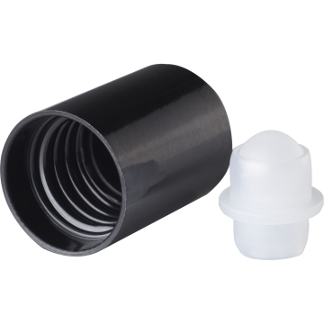 Roll-on cap DIN18, Urea, natural fitment, matte plastic ball, black cap (Orion) Roll-on cap DIN18, Urea, natural fitment, matte plastic ball, black cap (Orion)