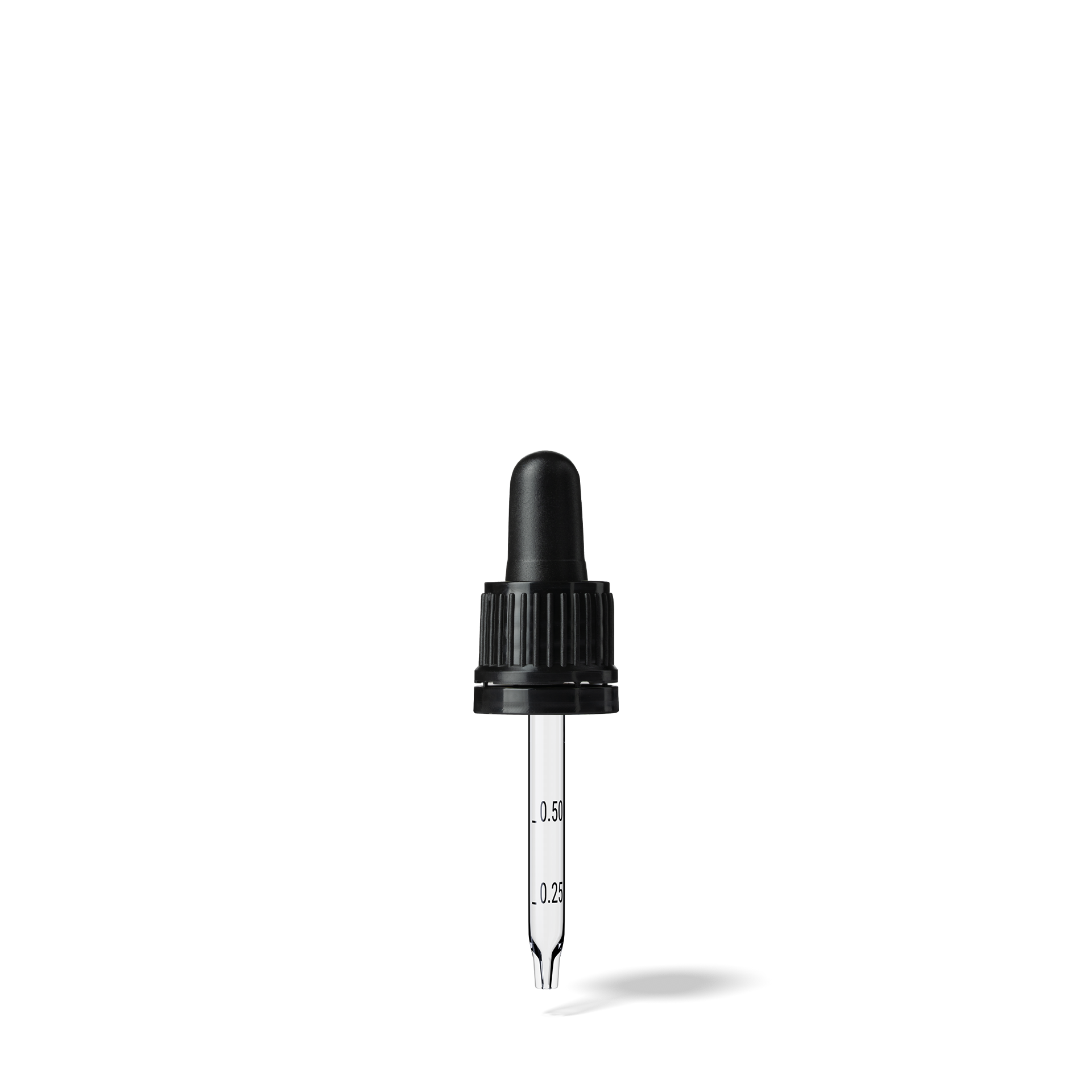 Pipette D02 black ribbed, D18, TE-b, Bulb TPEs-b 0.7, Tip conical 1.0, ORI15, Grad-b-A01 Pipette D02 black ribbed, D18, TE-b, Bulb TPEs-b 0.7, Tip conical 1.0, ORI15, Grad-b-A01