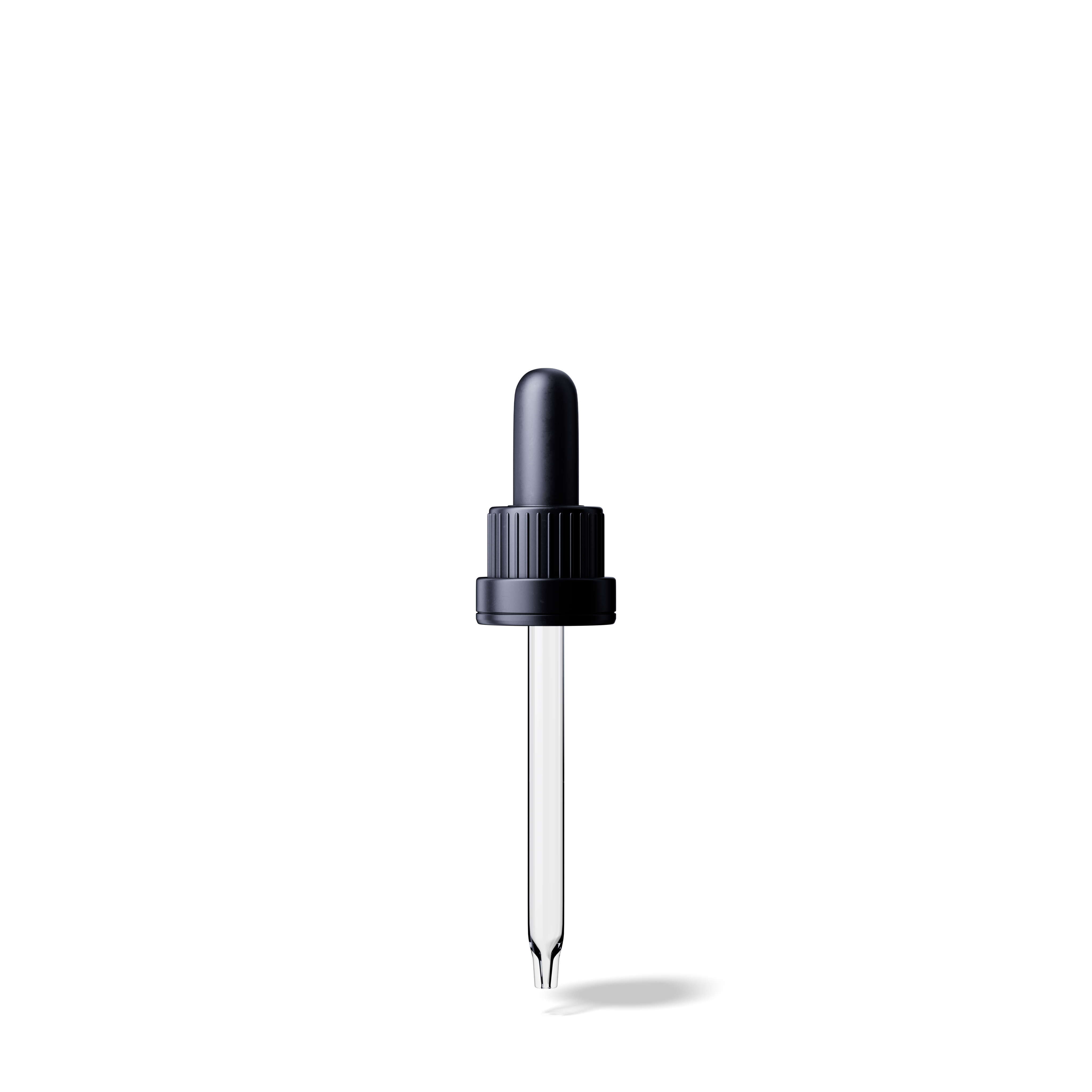 Pipette tamper evident DIN18, III, black, ribbed, bulb TPE, dose 1.0ml, conical tip (Orion 30)