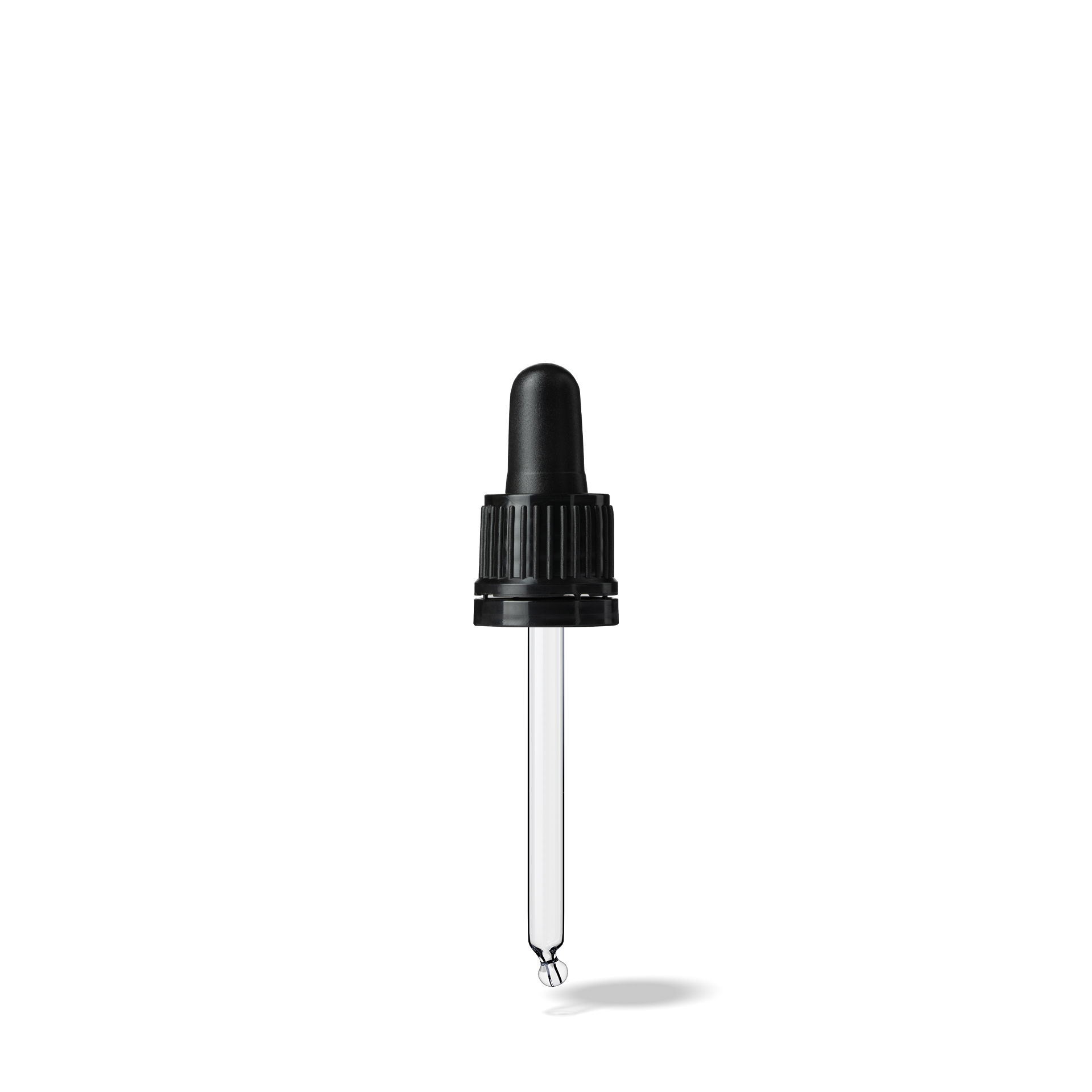 Pipette D02 black ribbed, D18, TE-b, Bulb TPEs-b 0.7, Tip bent ball 1.0, ORI30/GIN30