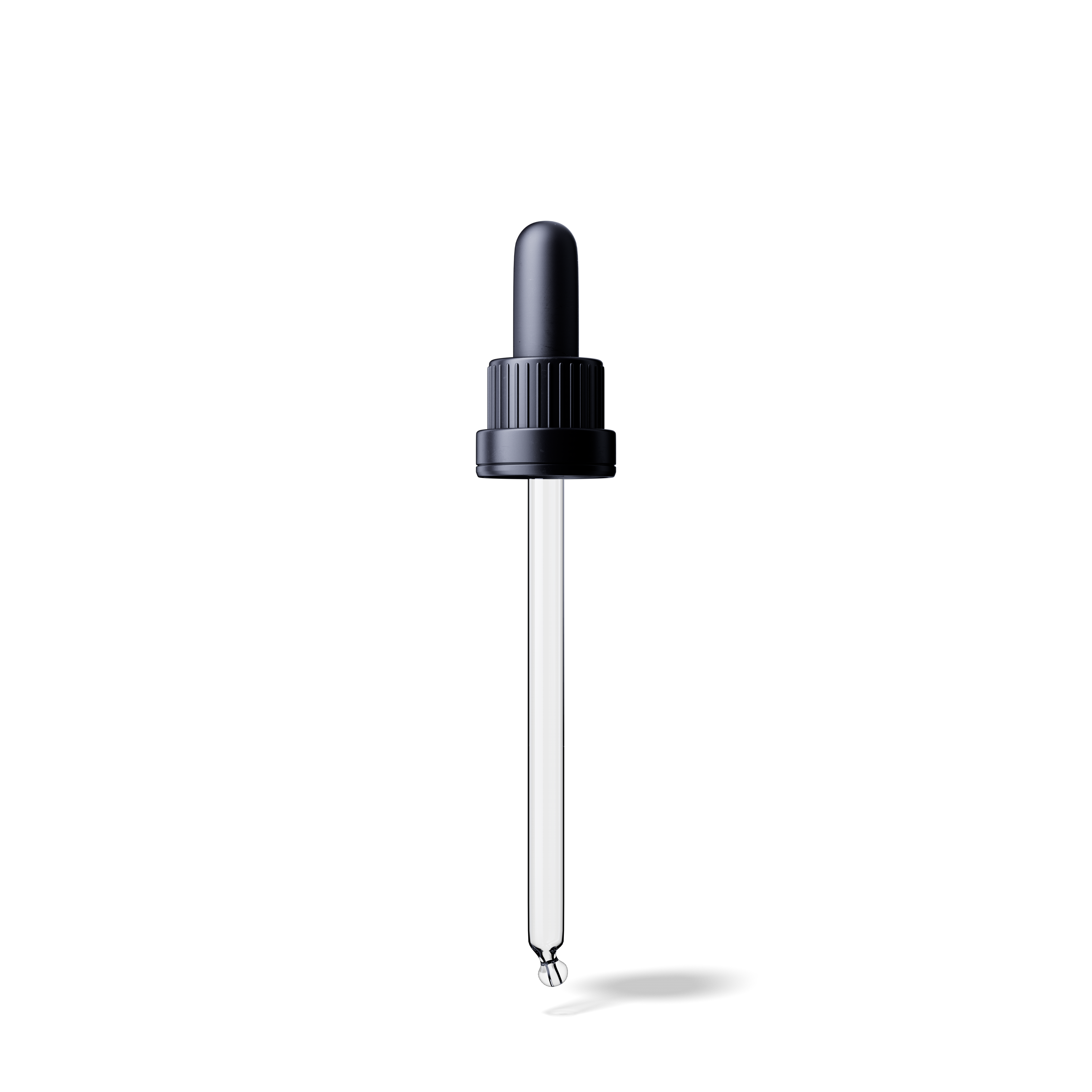Pipette tamper evident DIN18, III, black, ribbed, bulb NBR, dose 1.0ml, bent ball tip (Orion 50)