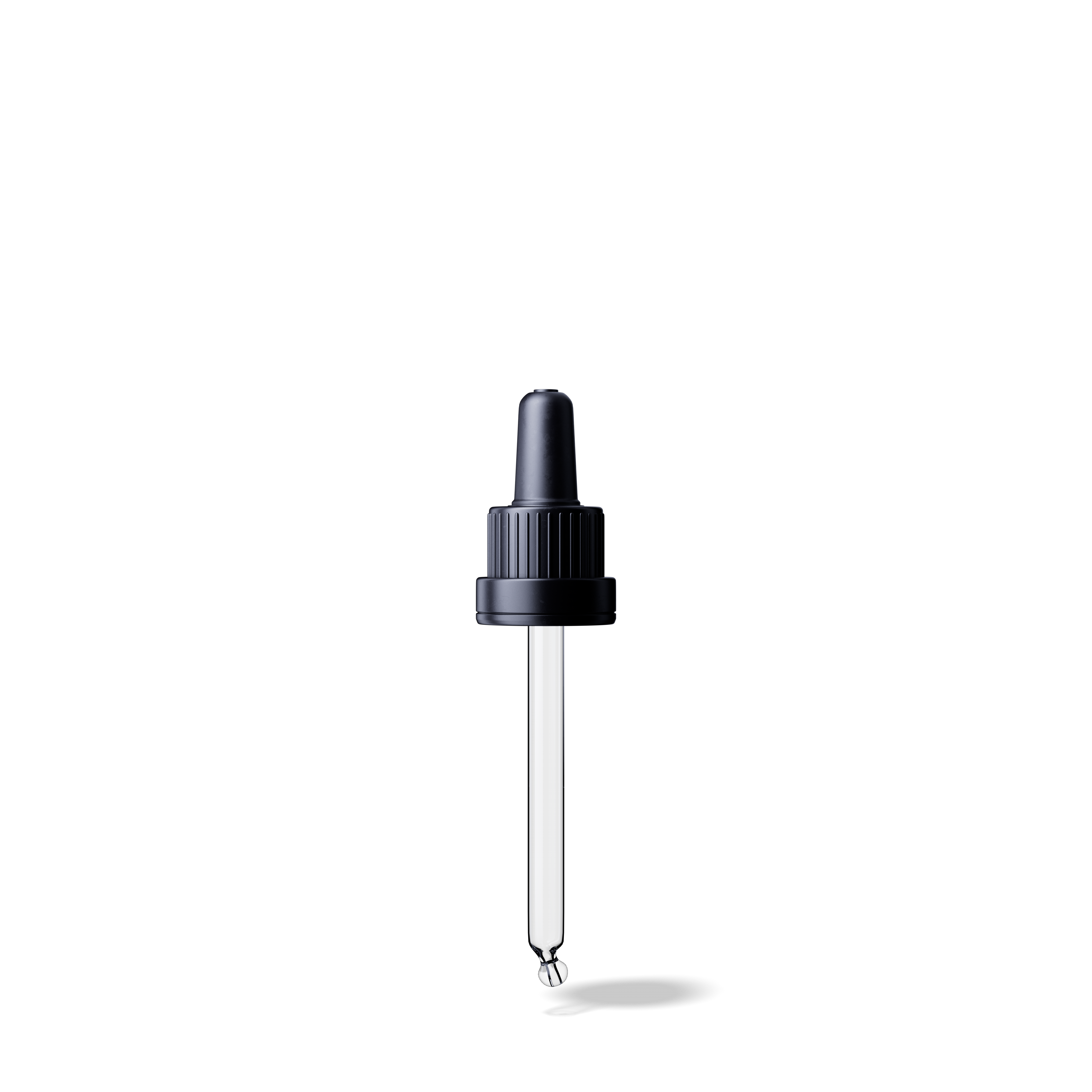 Pipette tamper evident DIN18, III, black, ribbed, bulb TPE, dose 0.7ml, bent ball tip (Orion 30) 