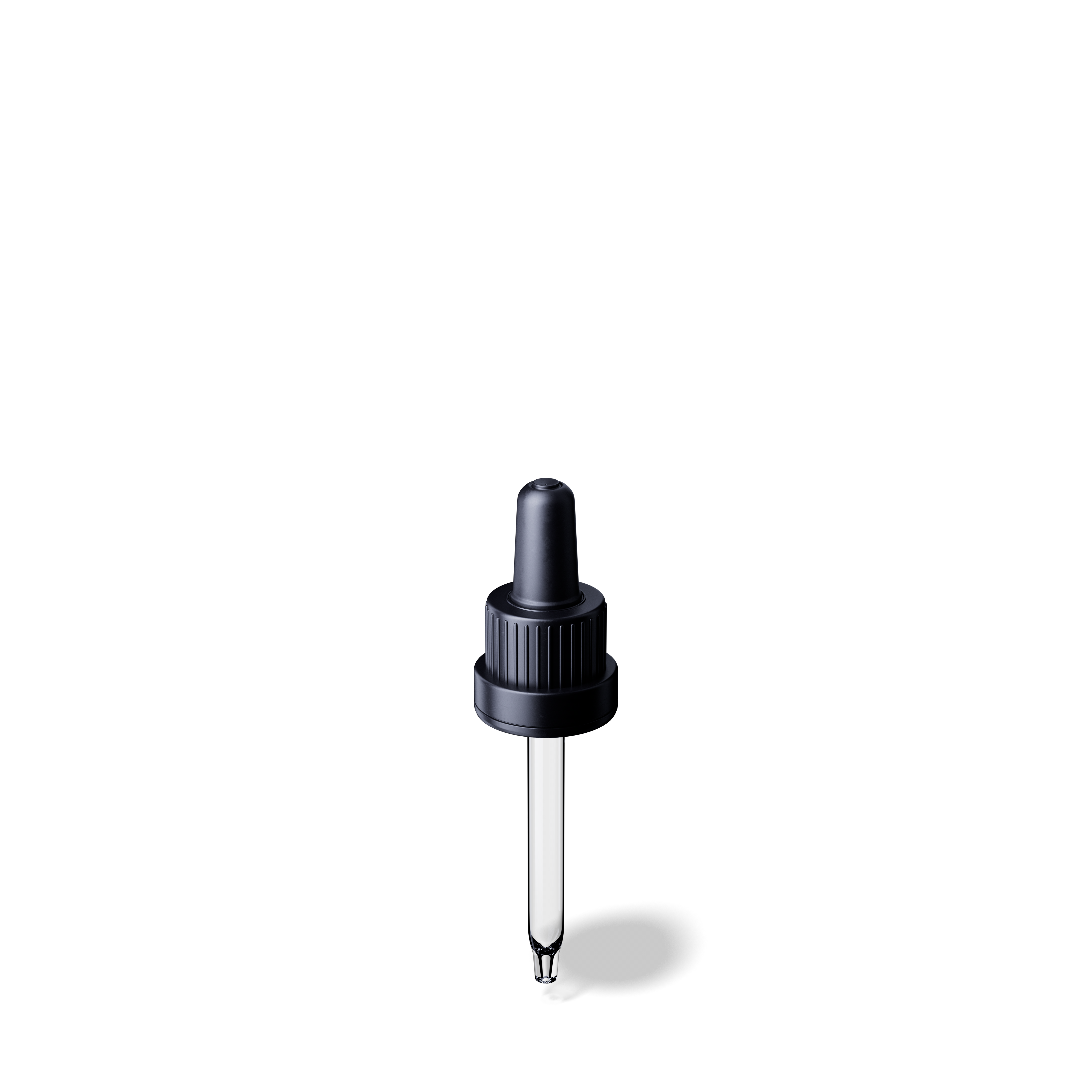 Pipette tamper evident DIN18, III, black, ribbed, bulb TPE, dose 0.7ml, conical tip (Orion 15)