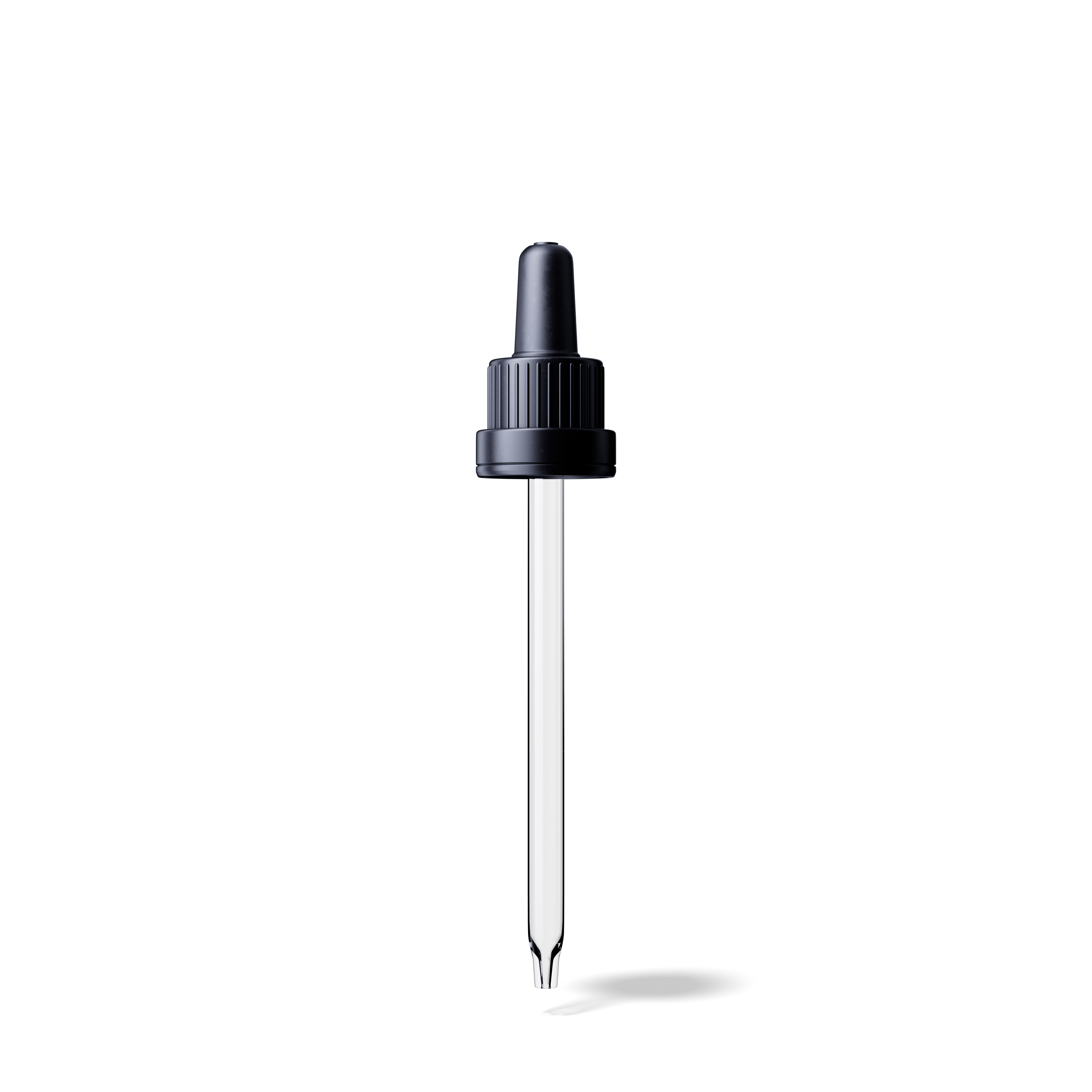 Pipette tamper evident DIN18, III, black, ribbed, bulb TPE, dose 0.7ml, conical tip (Orion 50)
