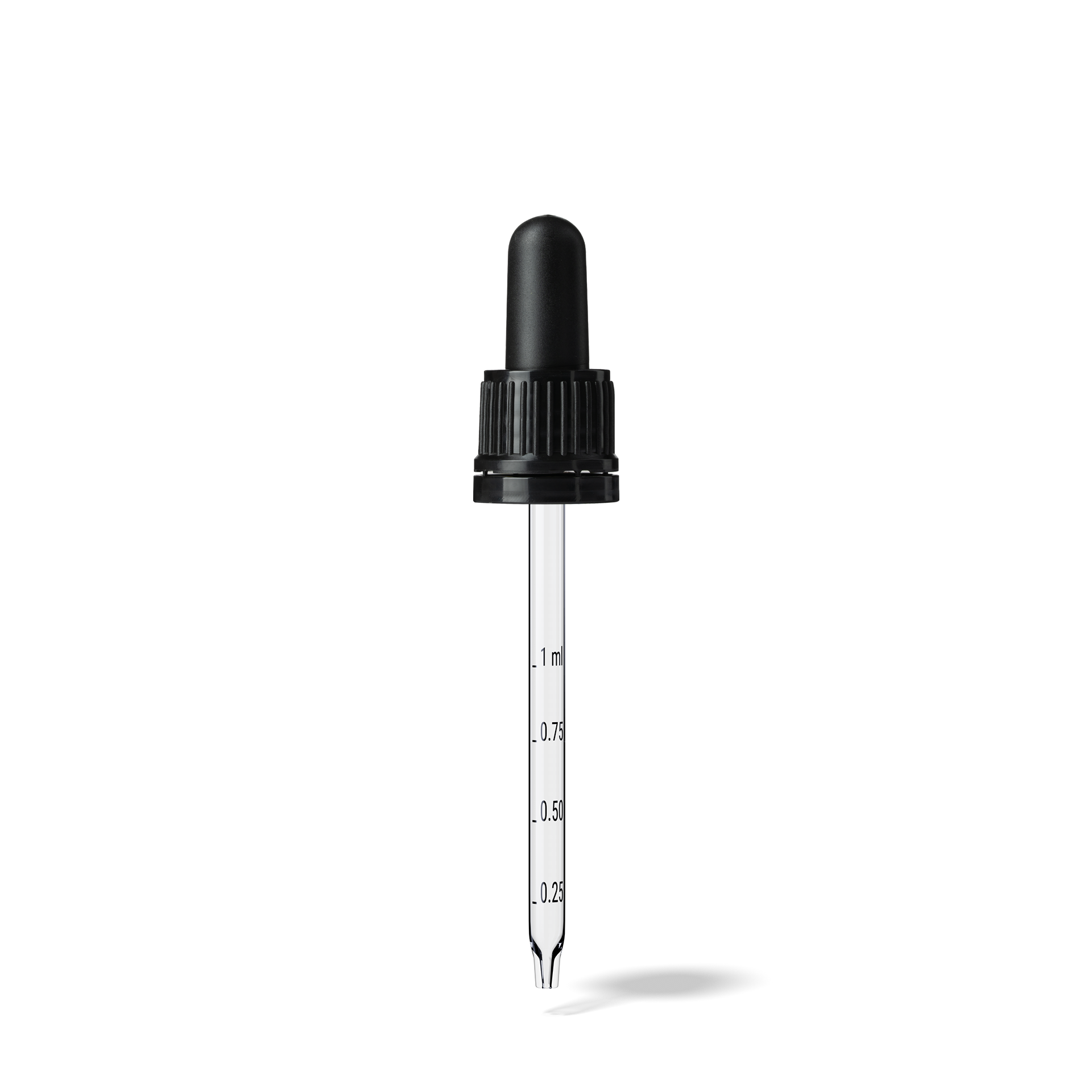 Pipette D02 black ribbed, D18, TE-b, Bulb TPEs-b 1.0, Tip conical 1.0, Grad-b-A02, ORI50/60-106 Pipette D02 black ribbed, D18, TE-b, Bulb TPEs-b 1.0, Tip conical 1.0, Grad-b-A02, ORI50/60-106