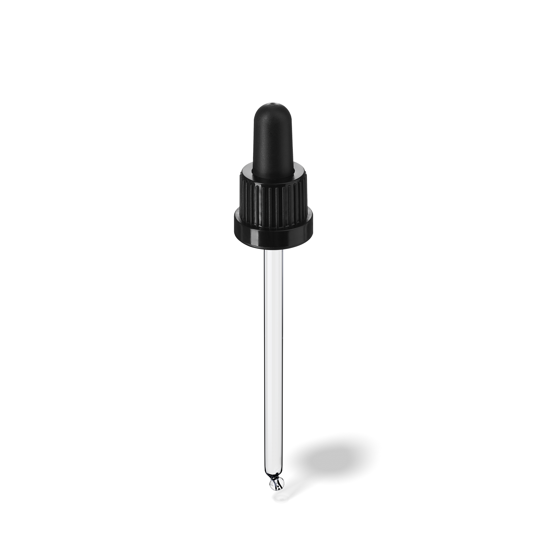 Pipette D03 black ribbed, D18, TE-b, Bulb TPEs-b 0.7, Tip bent ball 1.0, ORI30/GIN30