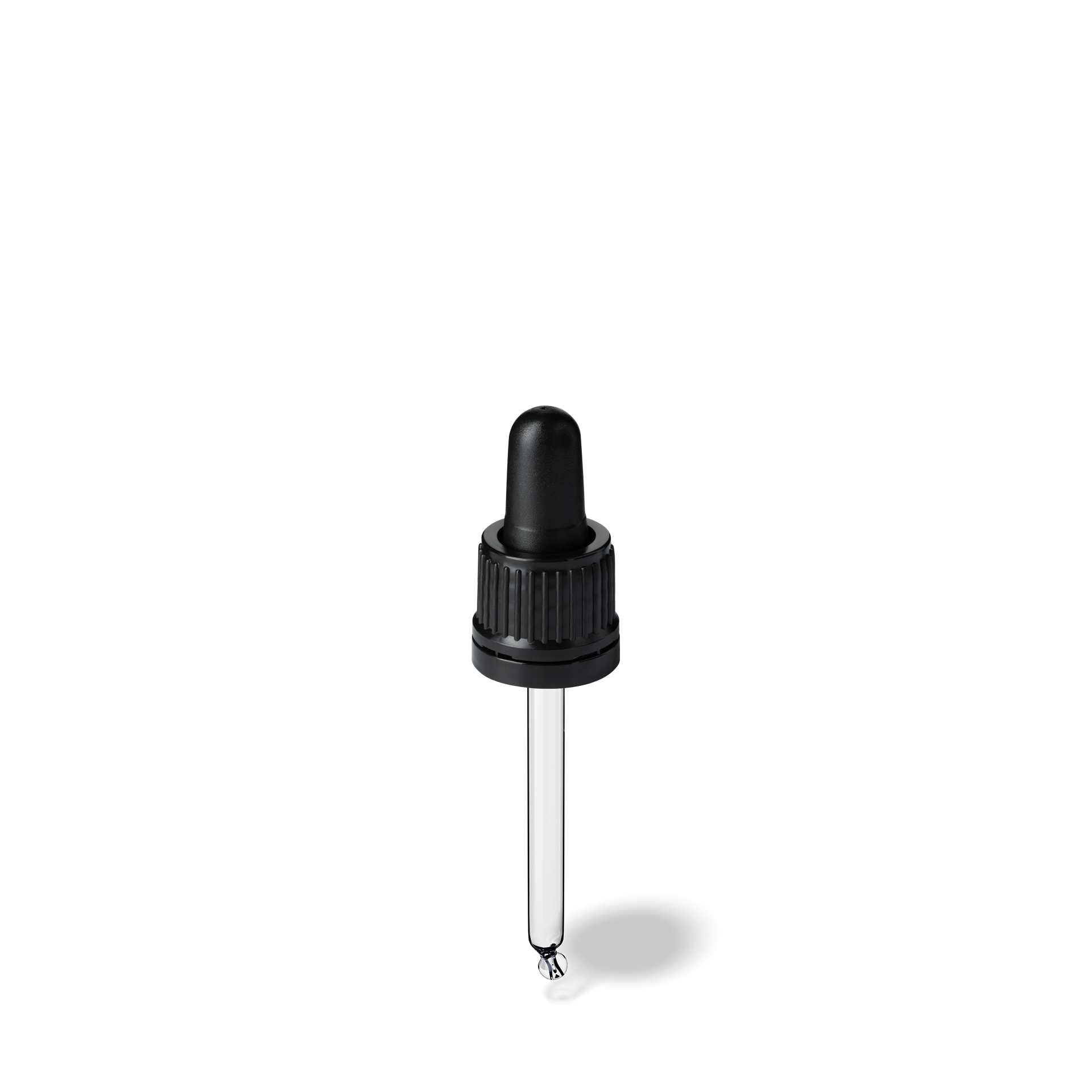 Pipette D02 black ribbed, D18, TE-b, Bulb TPEs-b 0.7, Tip bent ball 1.0, ORI20/GIN20
