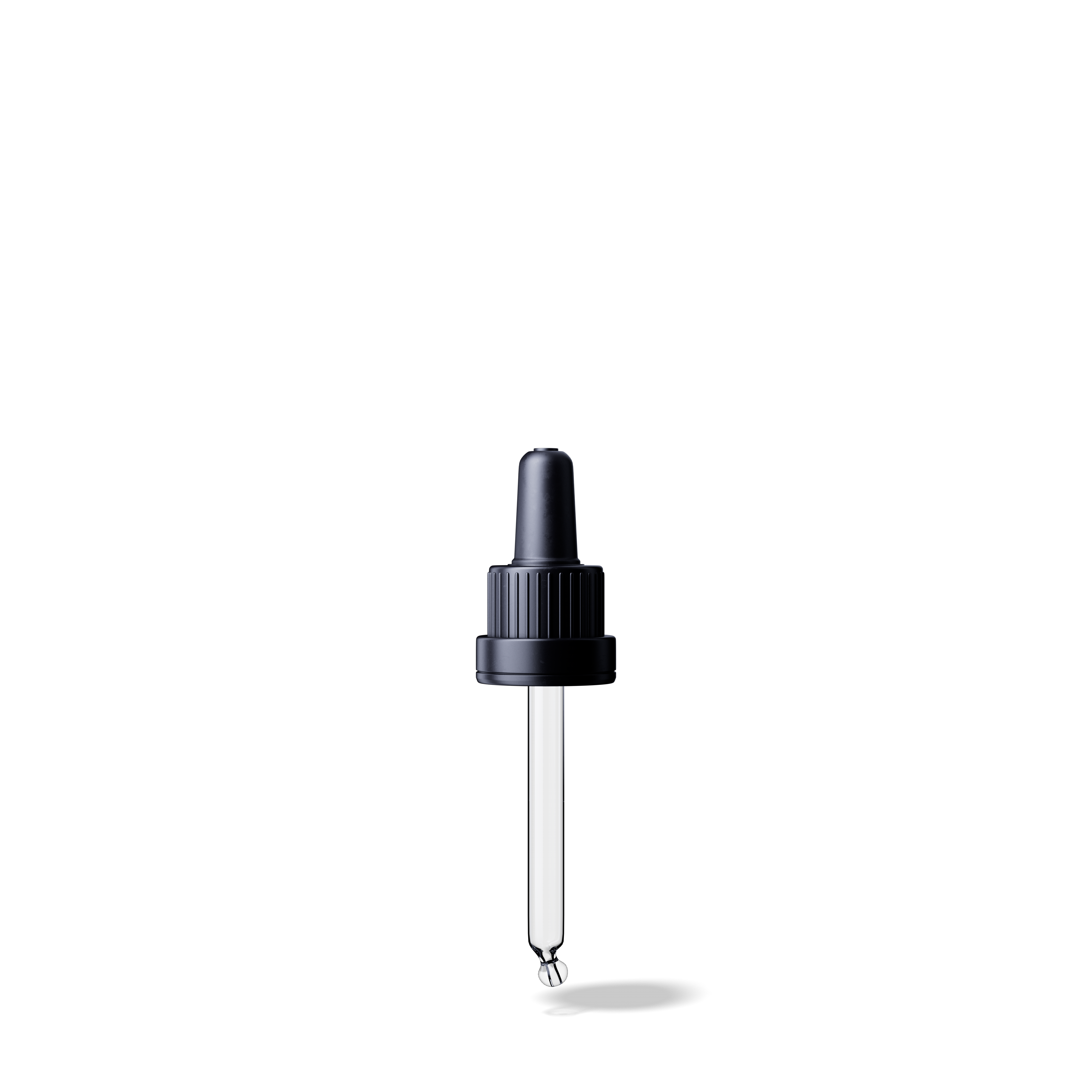 Pipette tamper evident DIN18, III, black, ribbed, bulb TPE, dose 0.7ml, bent ball tip (Orion 10-70)
