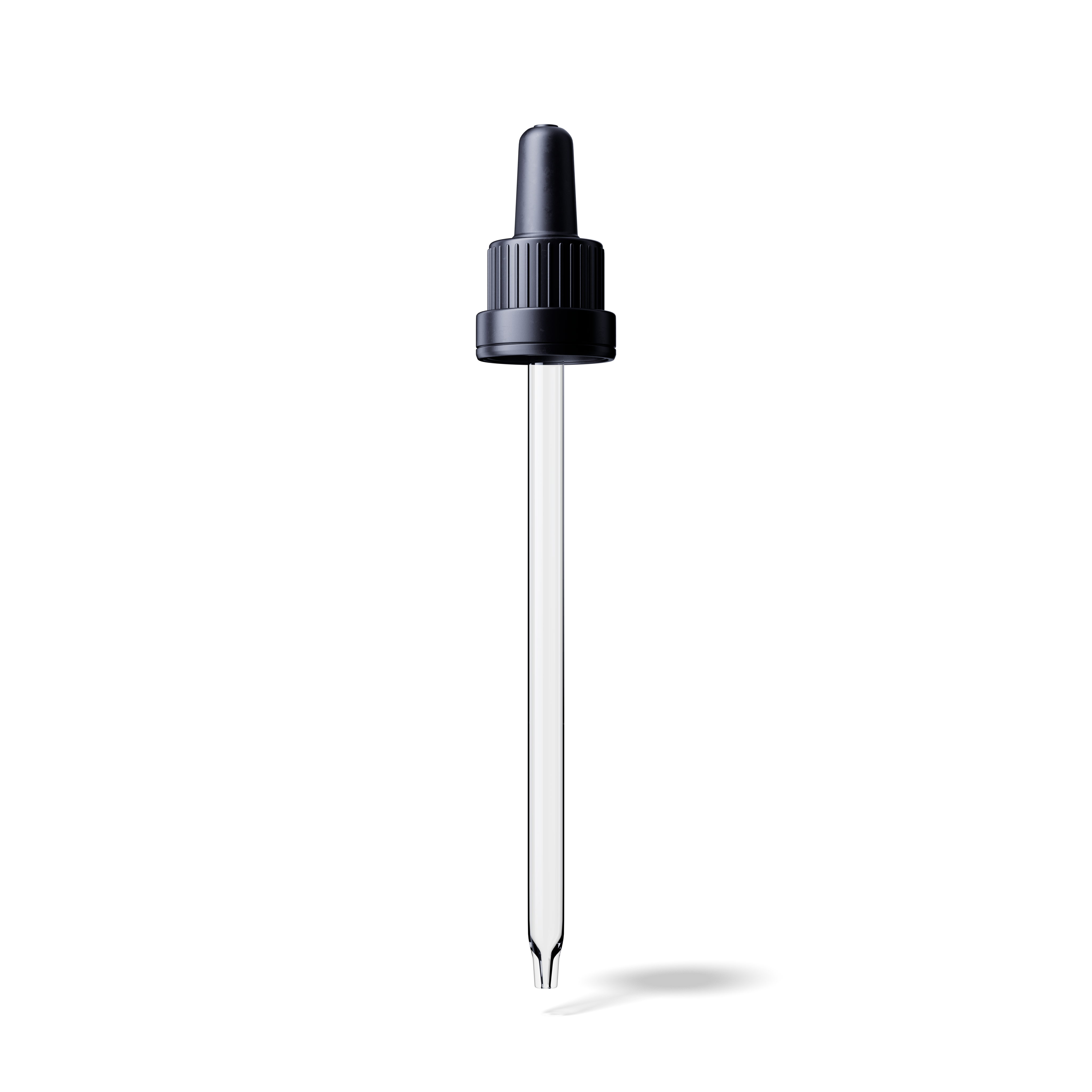 Pipette tamper evident DIN18, III, black, ribbed, bulb TPE, dose 0.7ml, conical tip (Orion 100)