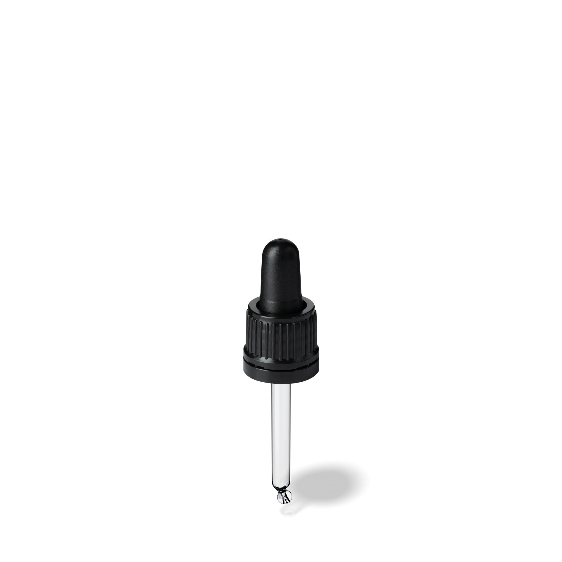 Pipette D02 black ribbed, D18, TE-b, Bulb TPEs-b 0.7, Tip bent ball 1.0, ORI10-63/GIN10