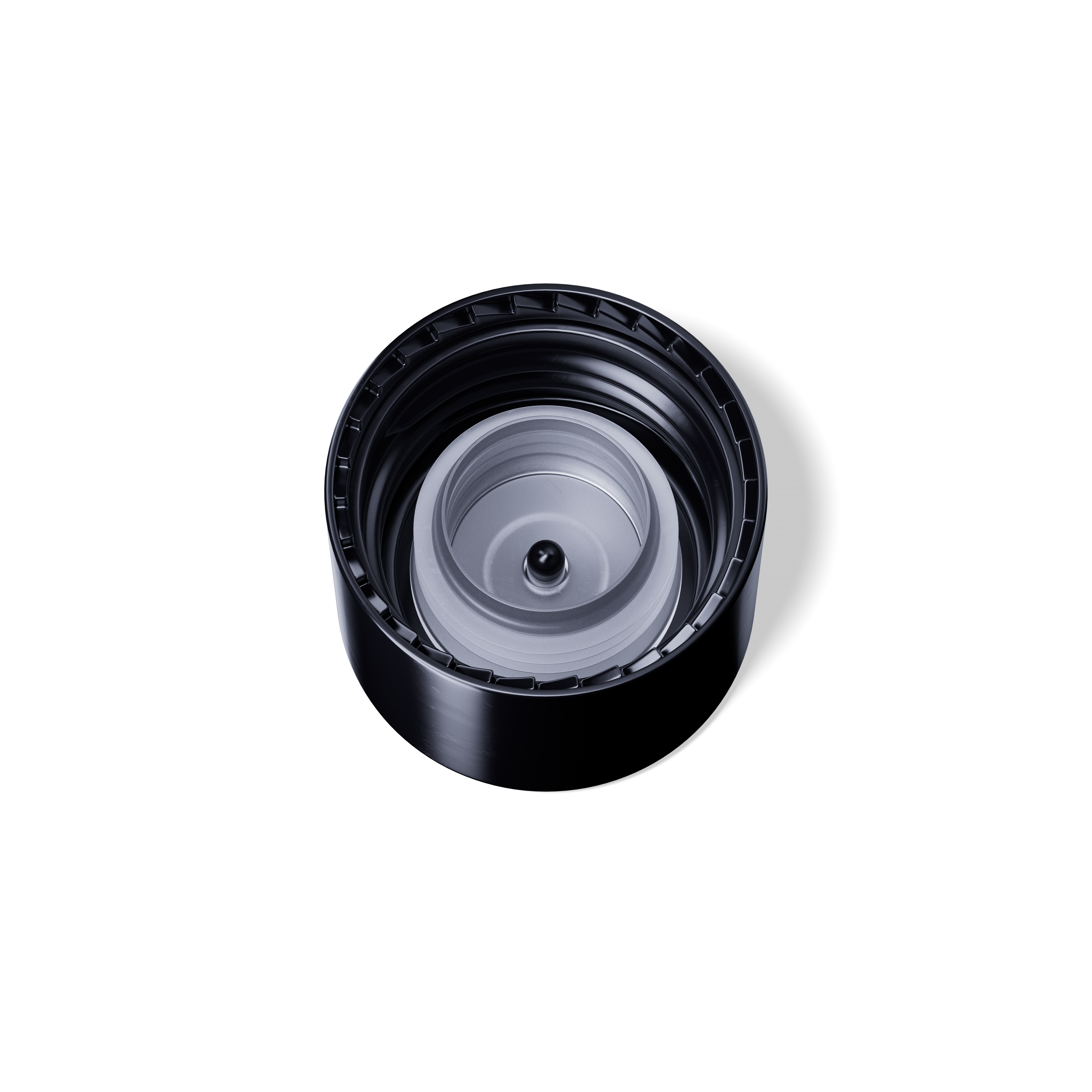 Screw cap 24/410, PP, black, glossy finish, natural dropper 3.0mm (Draco 120 and 200)