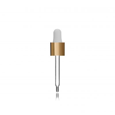Pipette, 18/415, PP/metal, white/gold, bulb nitrile PG 0.65ml, conical tip, straight (Virgo 30)