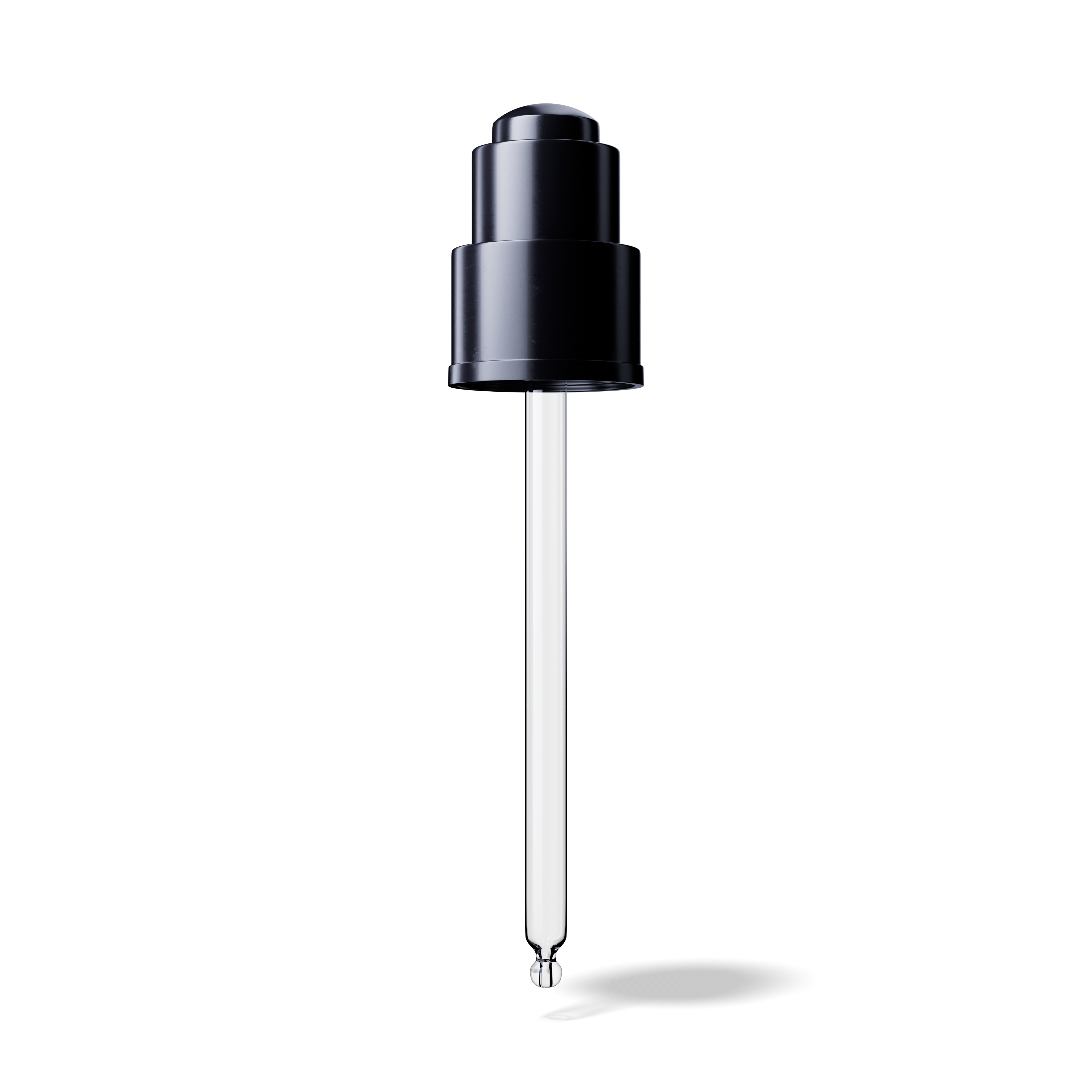 Push-button pipette 24/410, black glossy finish, bulb Nitrile 0.40ml, ball tip, straight (Virgo 100)
