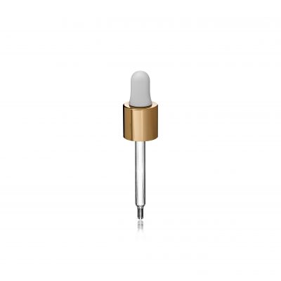 Pipette, 18/415, PP/metal, white/gold, bulb nitrile PG 0.65ml, conical tip, straight (Virgo 30)