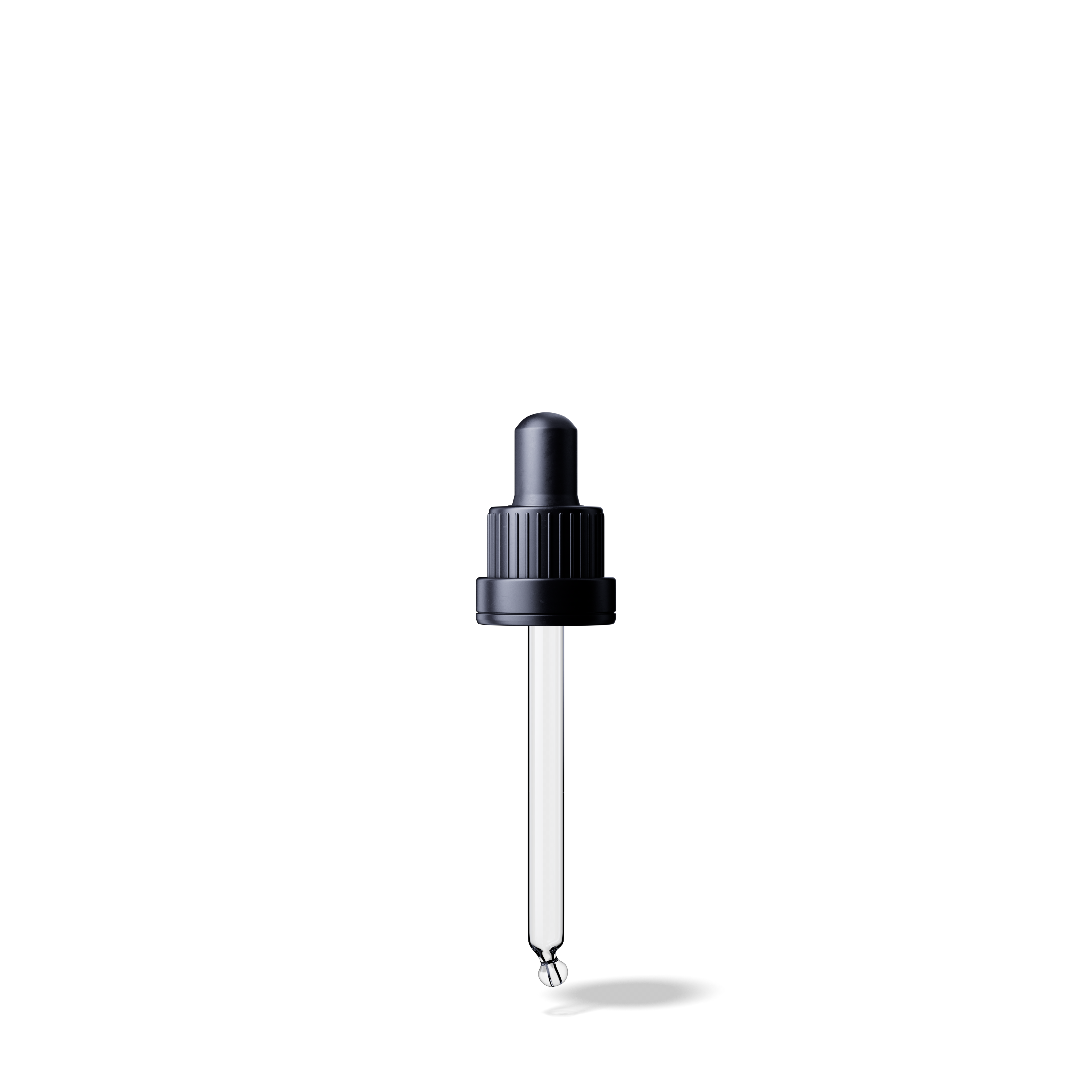 Pipette tamper evident DIN18, III, black, ribbed, bulb NBR, dose 0.7ml, bent ball tip (Orion 30)