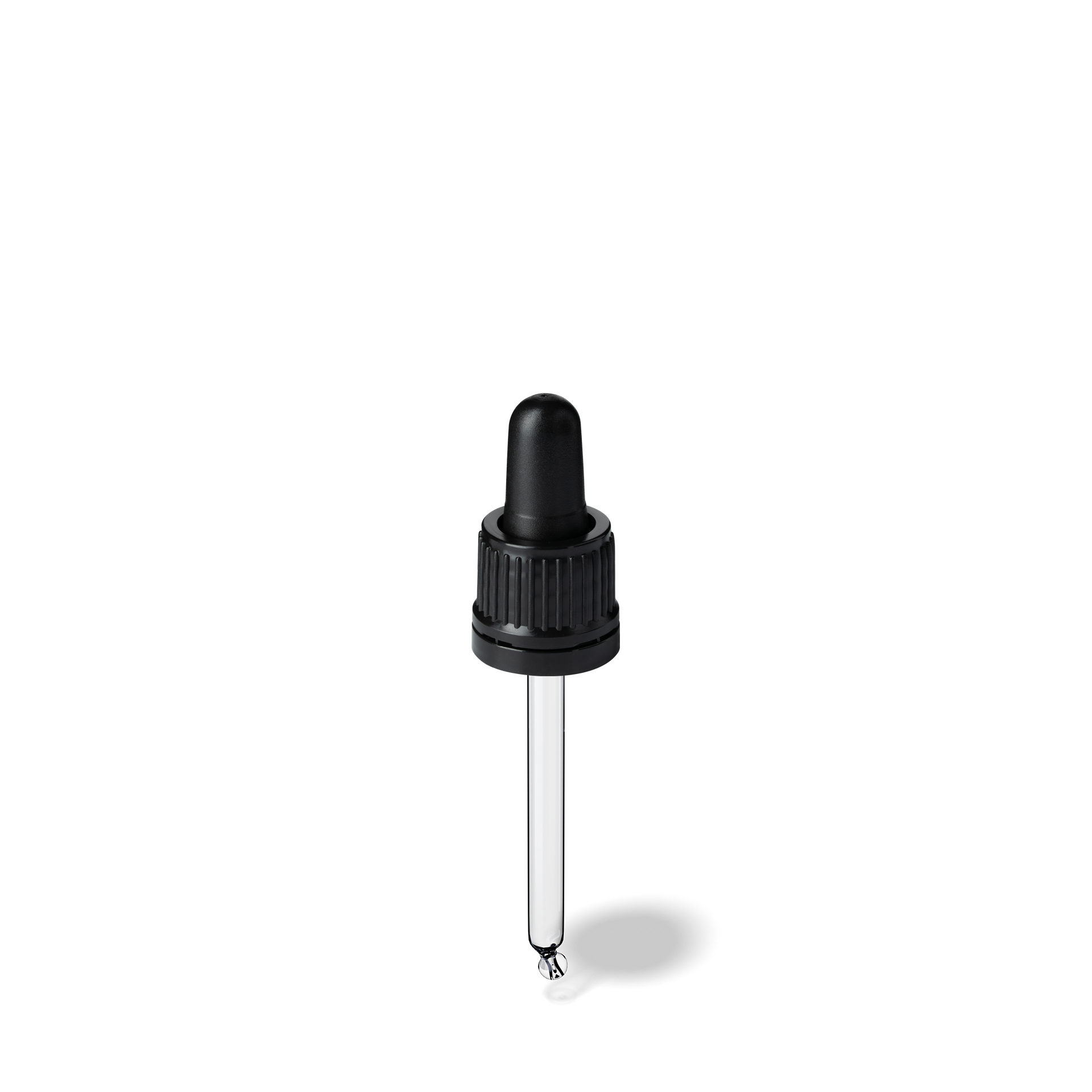 Pipette D02 black ribbed, D18, TE-b, Bulb TPEs-b 0.7, Tip bent ball 1.0, ORI30/GIN30