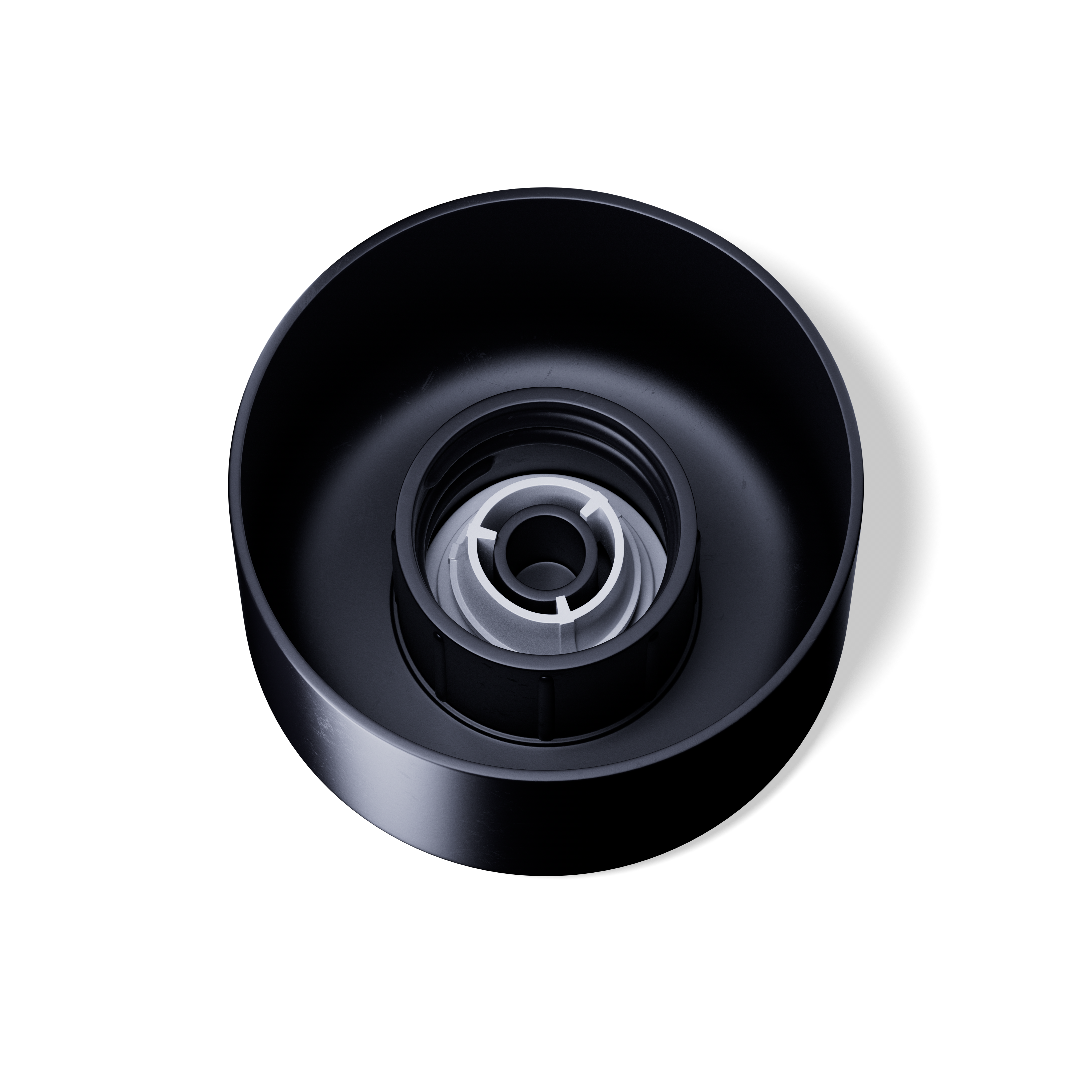 Screw cap DIN18, PP, black, white pourer, aligned (Orion 100) Screw cap DIN18, PP, black, white pourer, aligned (Orion 100)