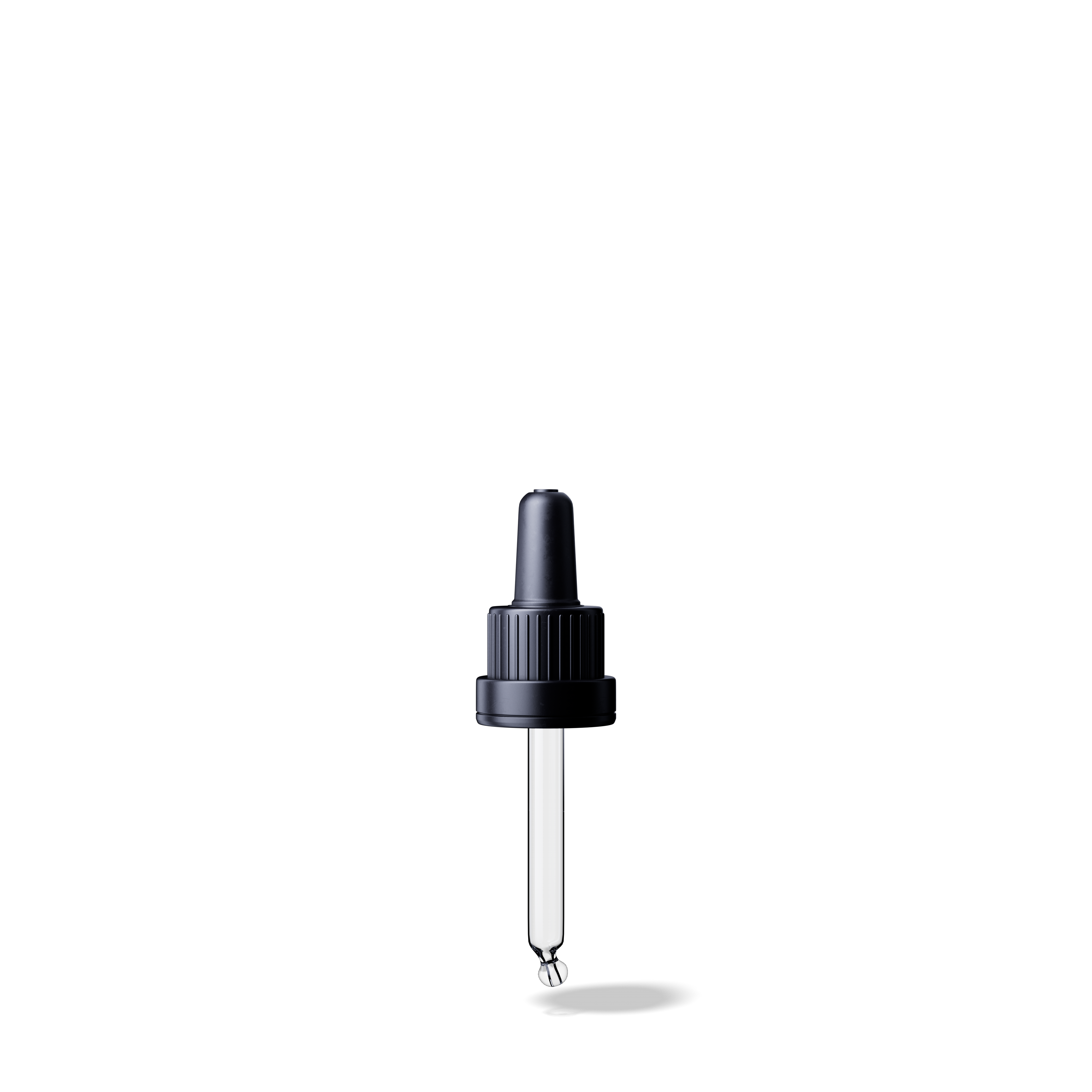 Pipette tamper evident DIN18, III, black, ribbed, bulb TPE, dose 0.7ml, bent ball tip (Orion 10-63)