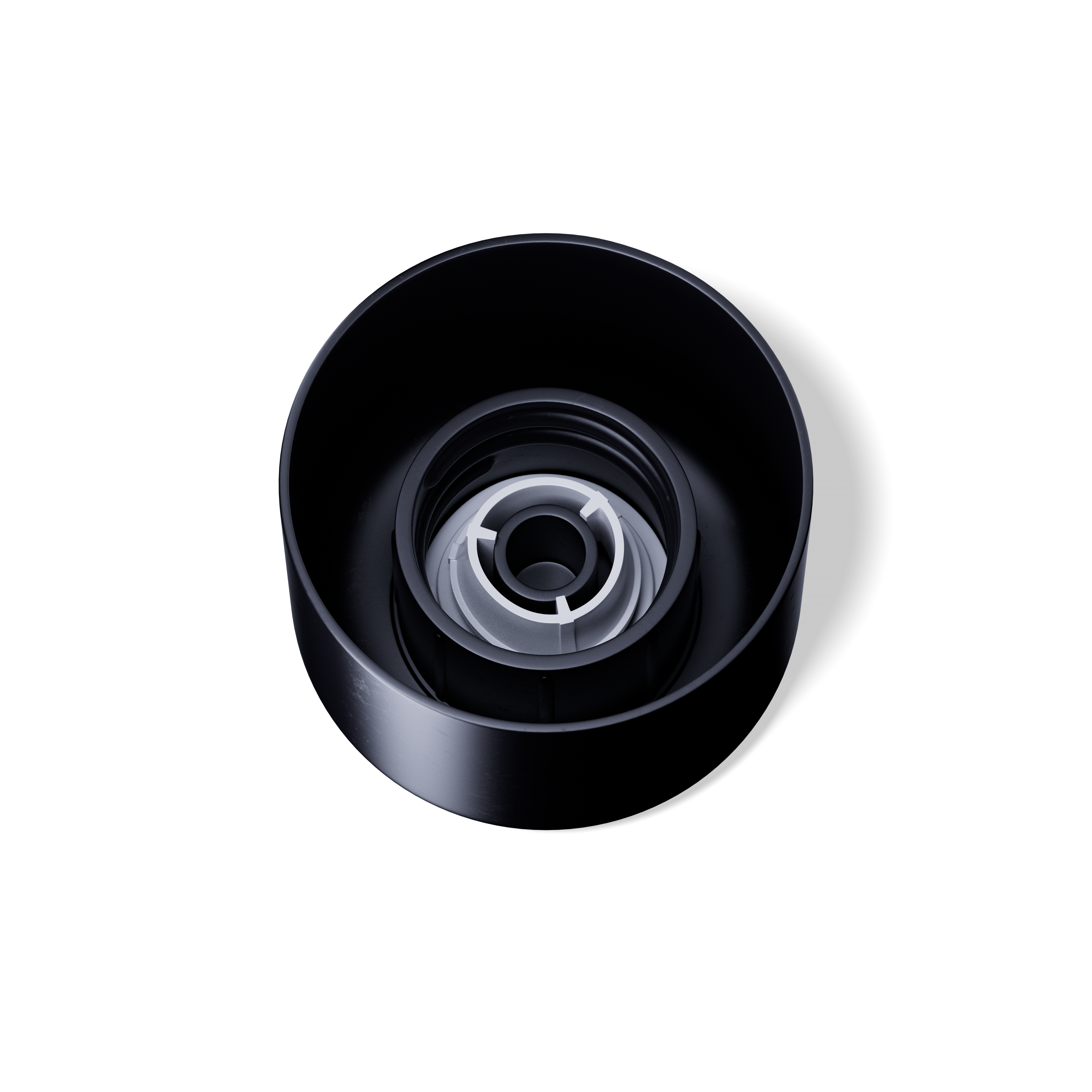 Screw cap DIN18, PP, black, white pourer, aligned (Orion 50) Screw cap DIN18, PP, black, white pourer, aligned (Orion 50)