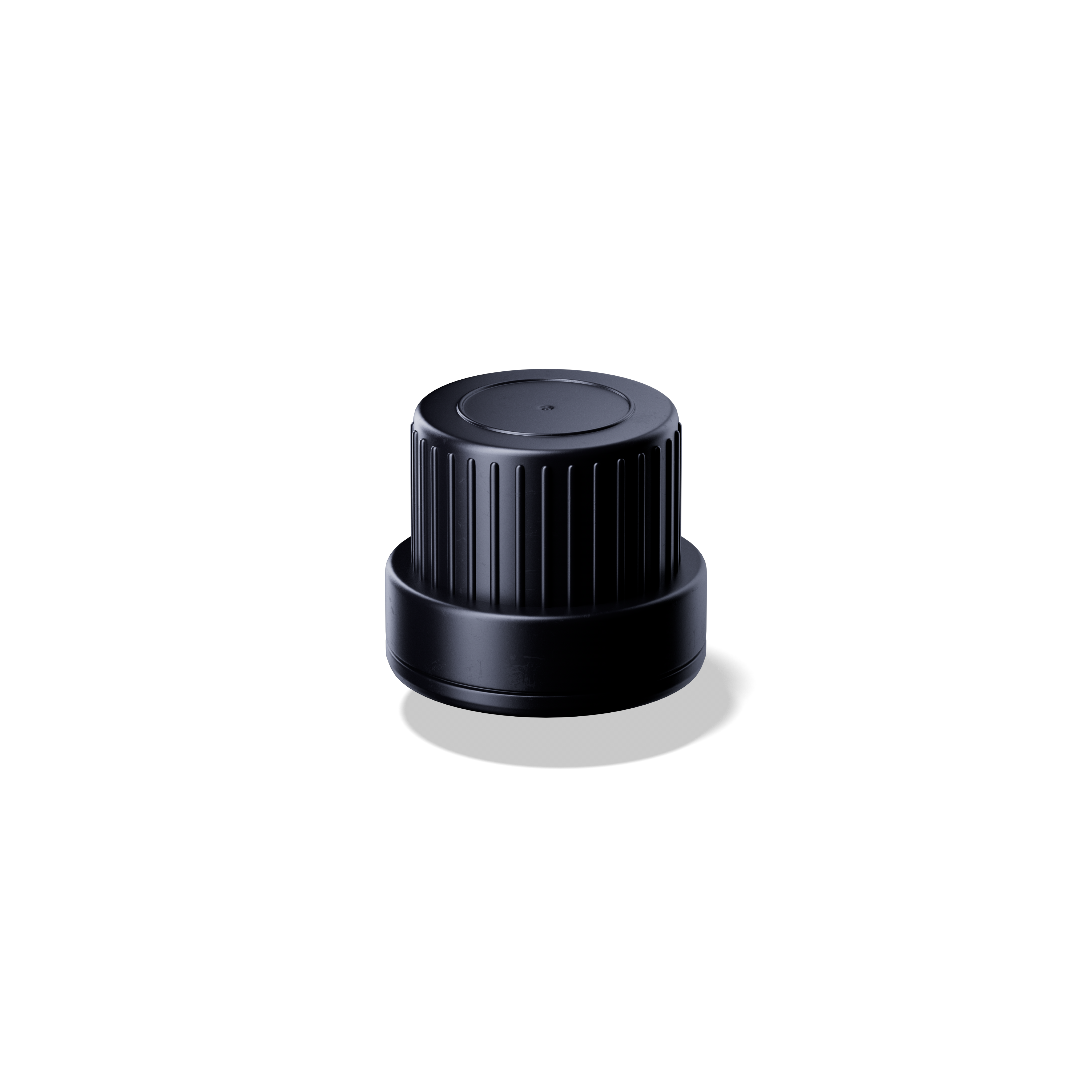 Screw cap tamper evident DIN18, III, PP, black matte, natural vertical dropper 0.7mm (Orion)