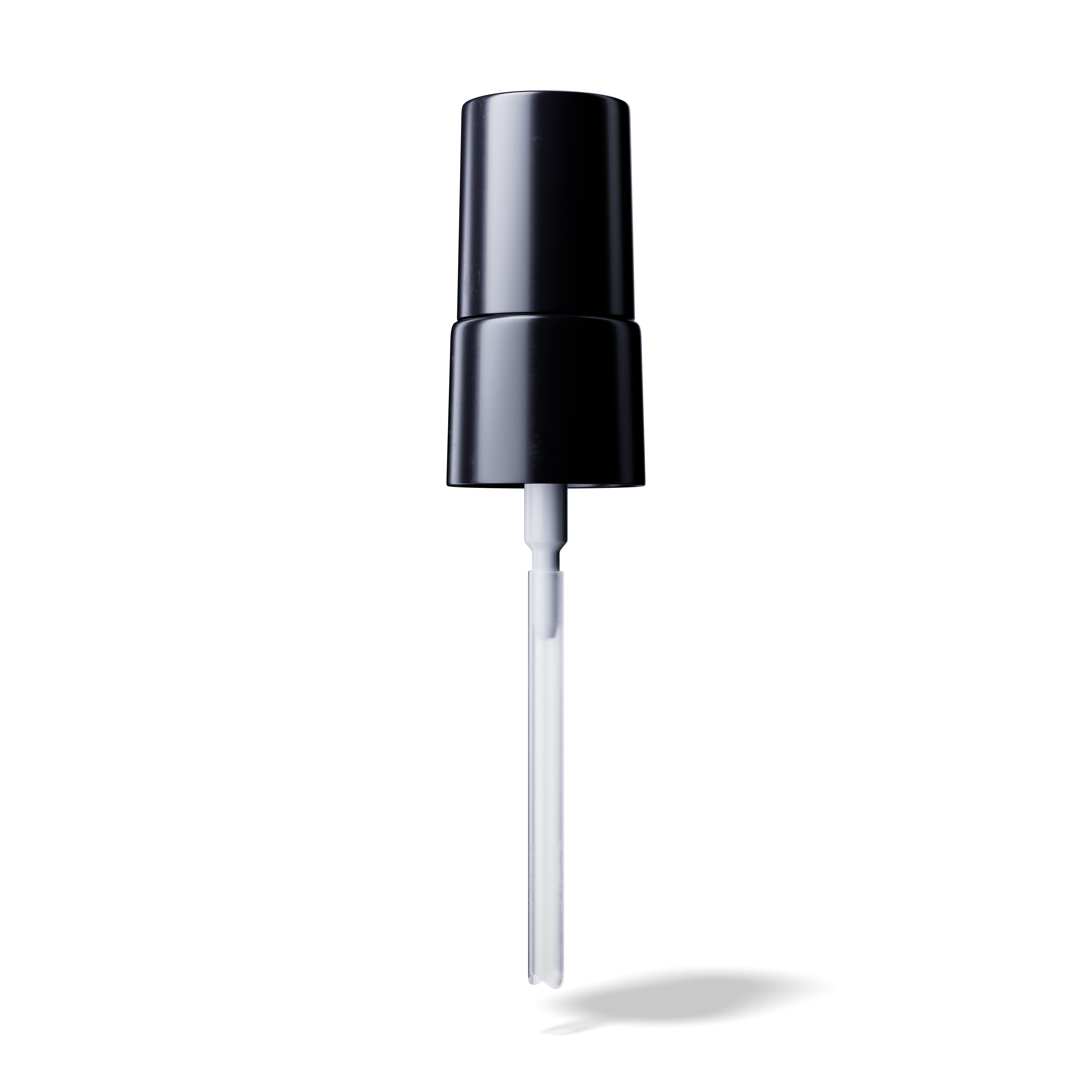 Lotion pump Sinfonia 18/415, PP black, glossy finish, dose 0.10ml, black overcap (Virgo 30)