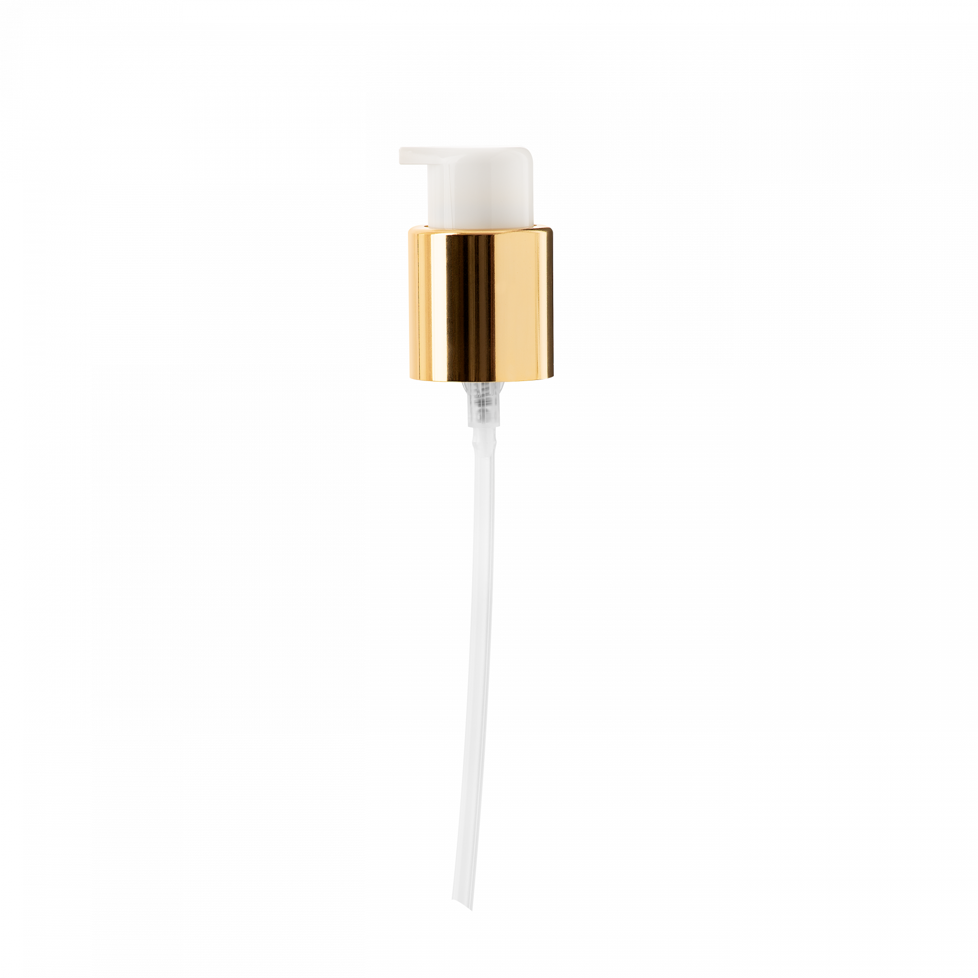 Lotion pump PZL 24/410, PP/metal, gold shiny collar, dose 0.25ml, twist-lock (Virgo 50)
