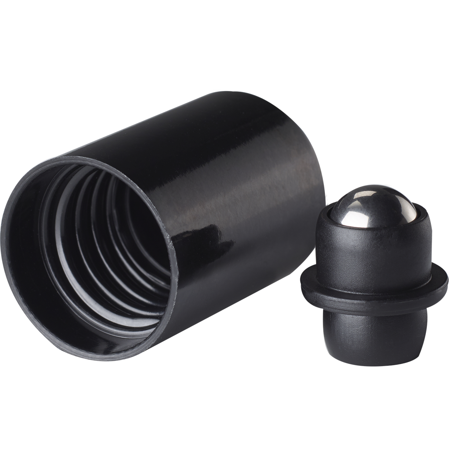 Roll-on cap DIN18, Urea, black fitment, stainless steel ball, black cap (Orion) Roll-on cap DIN18, Urea, black fitment, stainless steel ball, black cap (Orion)