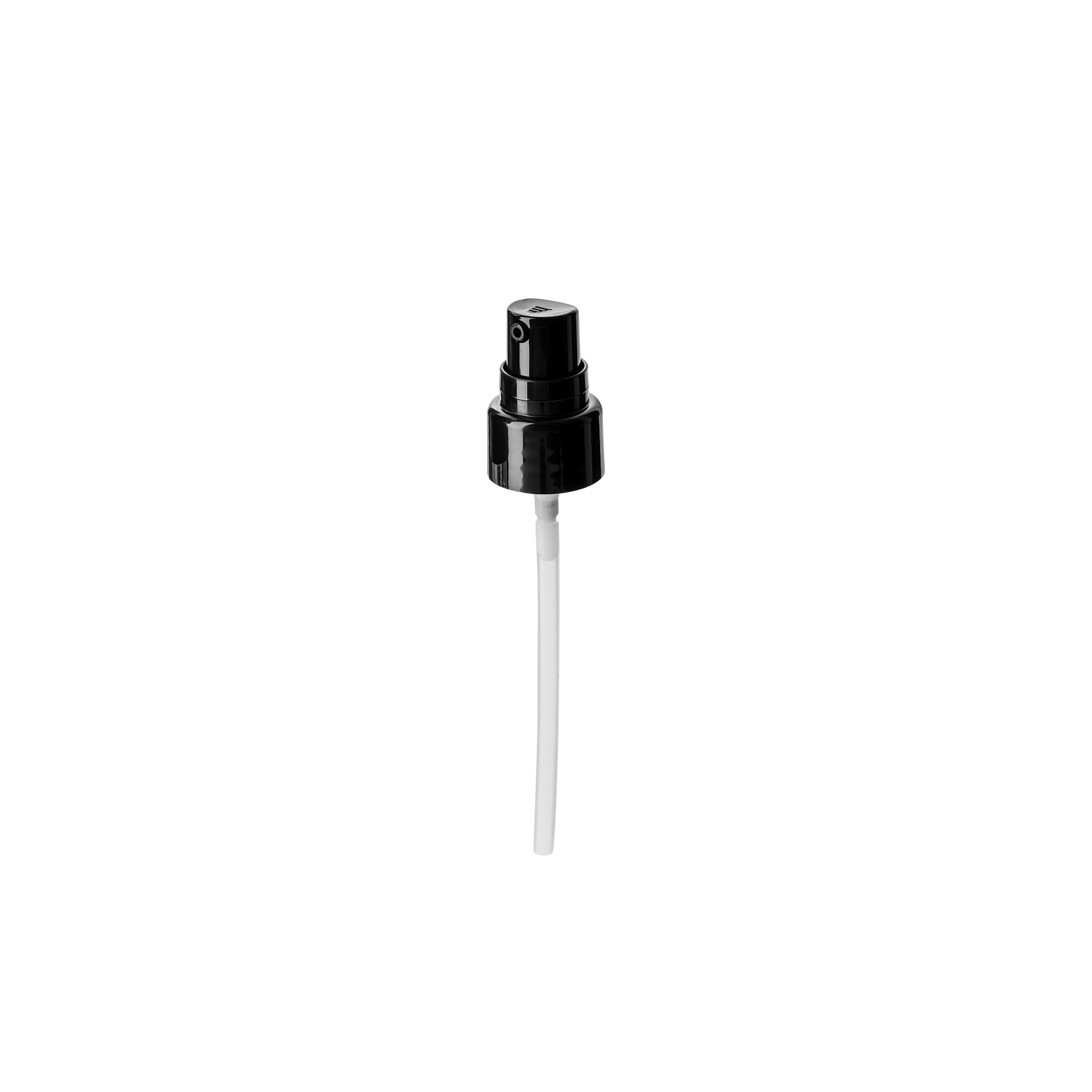 Lotion pump Sinfonia 20/410, PP, black, glossy, dose 0.10ml, black overcap (Alhena 50)