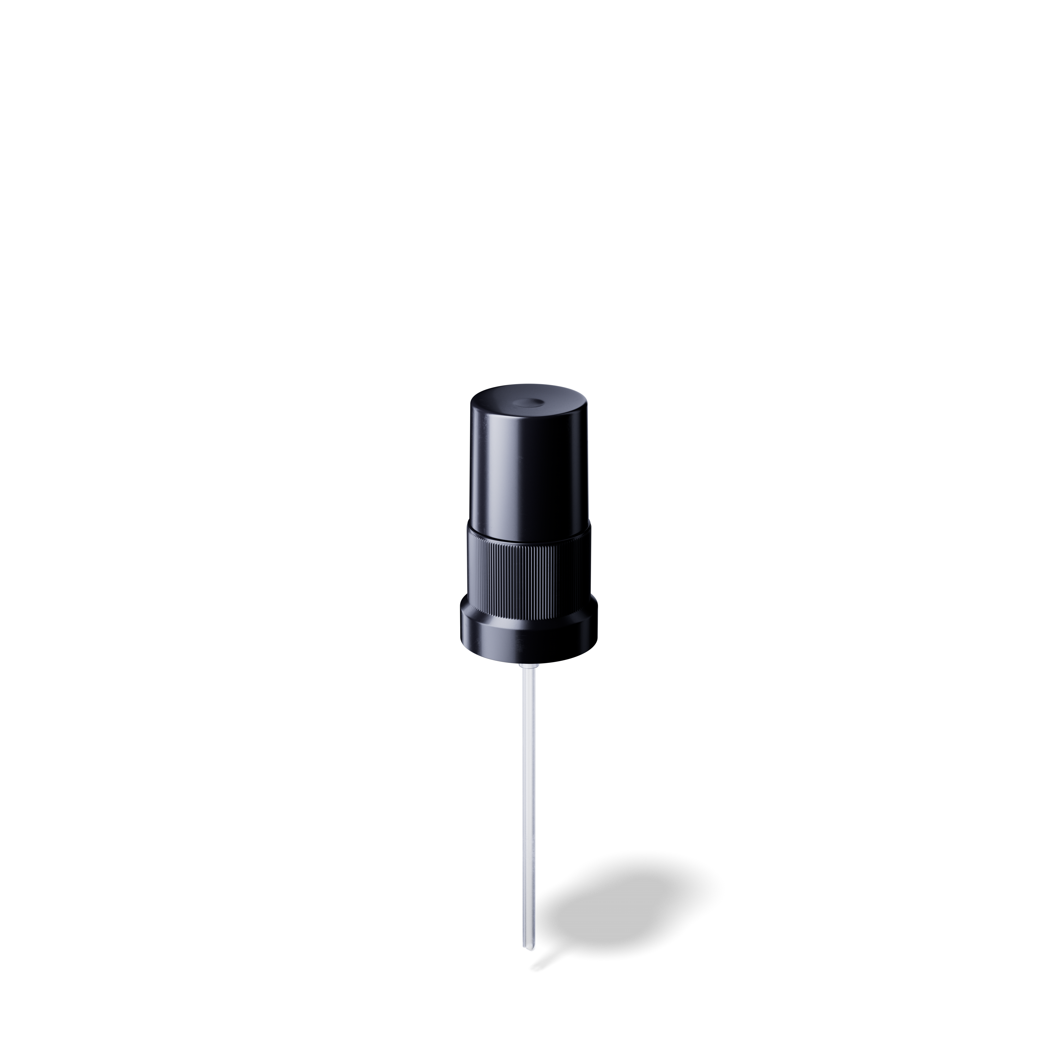 Mist sprayer Classic, DIN18, PP, black, ribbed, dose 0.14ml, black dot, black overcap (Orion 100)